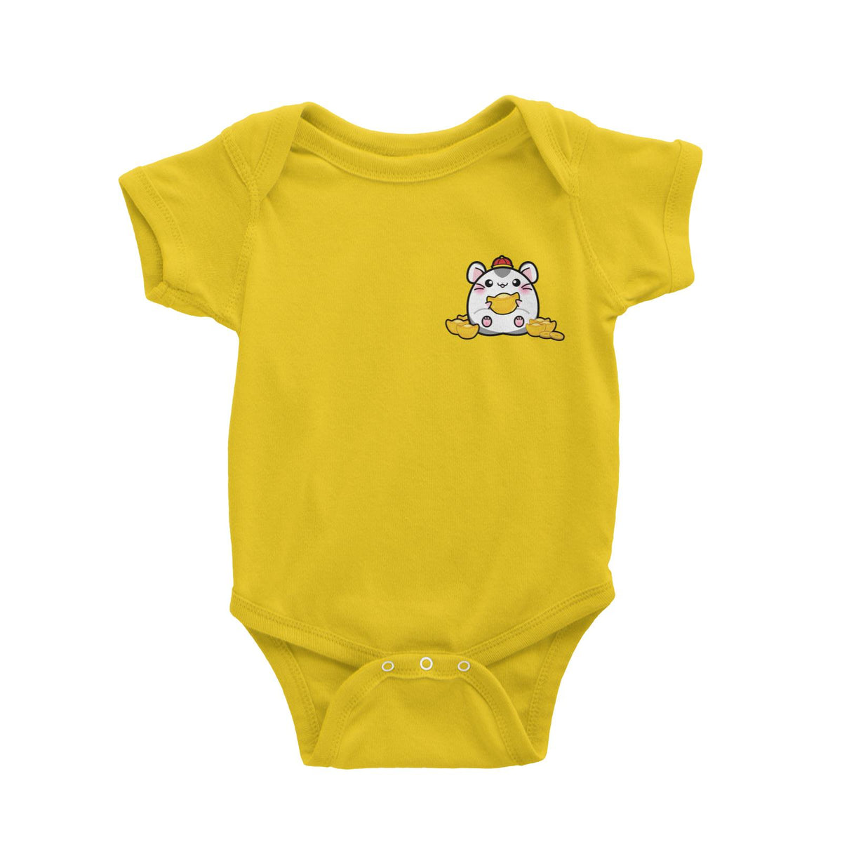 Prosperous Pocket Mouse Series Golden Jim Wishes Happy Prosperity Baby Romper