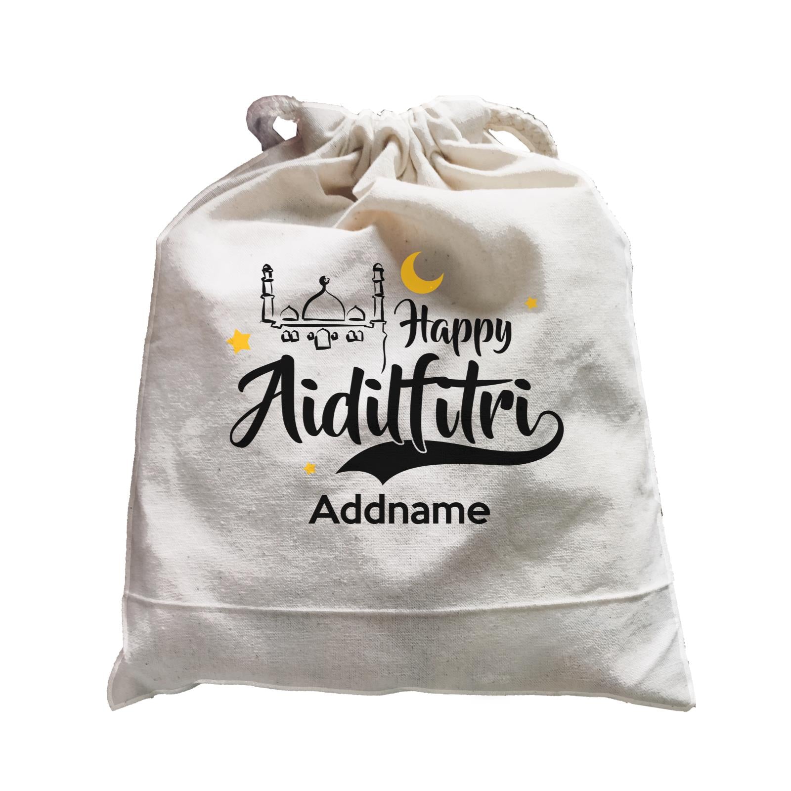Raya Typography Doodle Mosque Happy Aidilfitri Addname Accessories Satchel