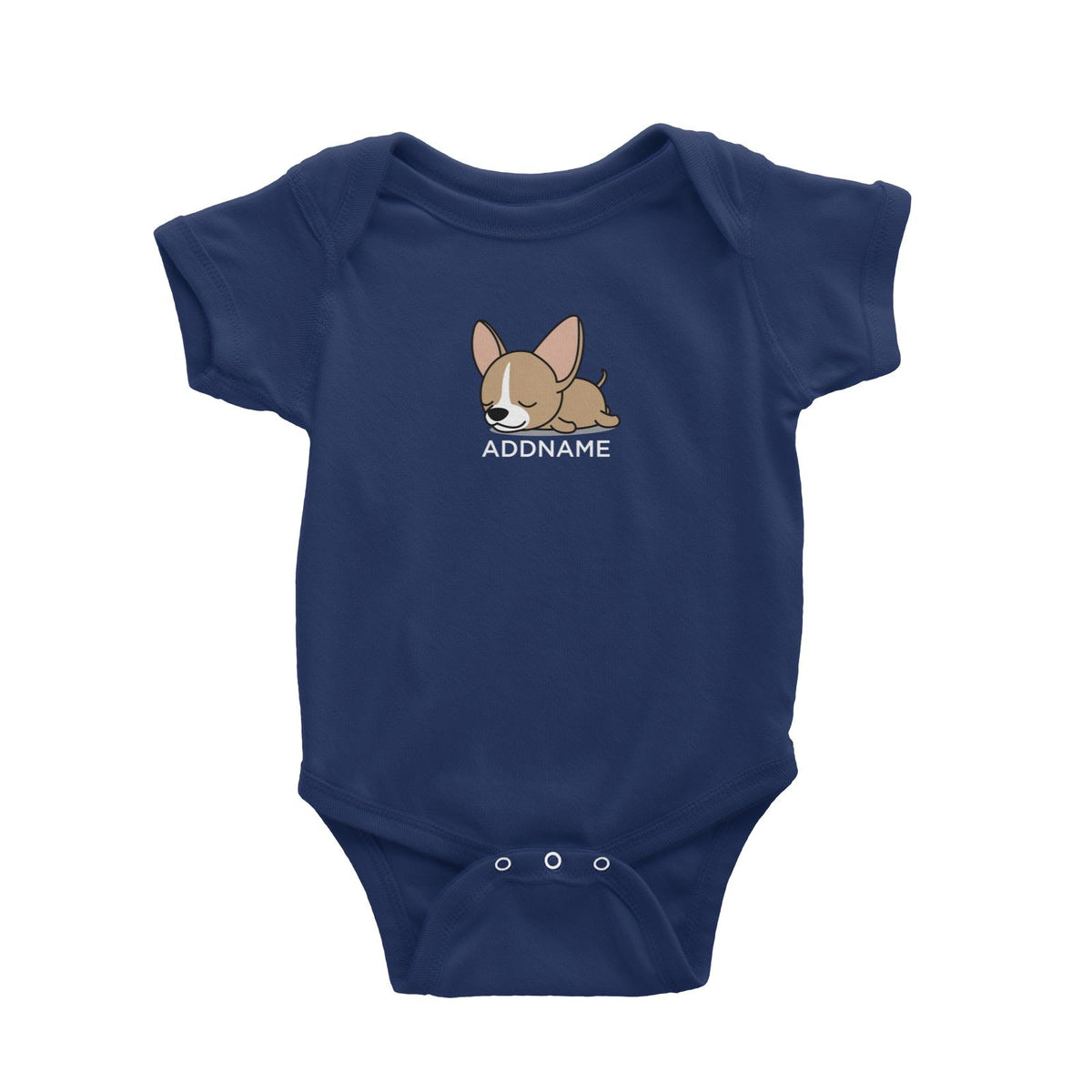 Lazy Chihuahua Dog Addname Baby Romper