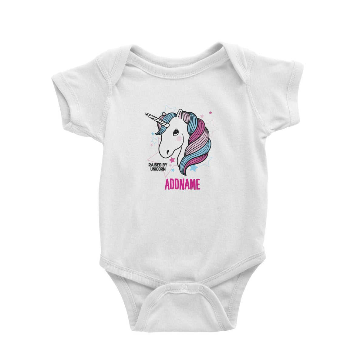 Cool Vibrant Series Raised By Unicorn Addname Baby Romper