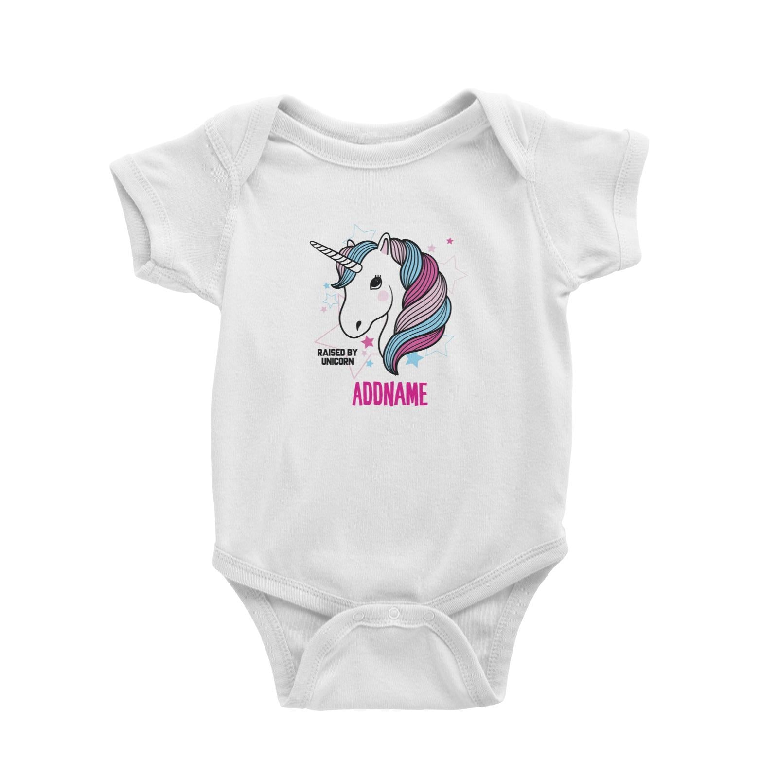 Cool Vibrant Series Raised By Unicorn Addname Baby Romper