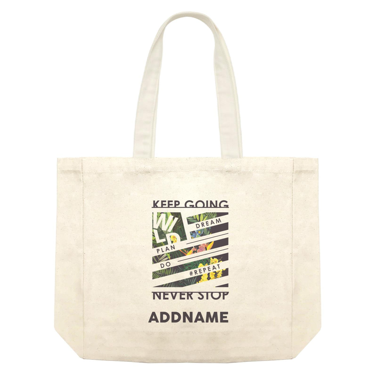Summer Tropical Plants Keep Going Never Stop With Addname Shopping Bag