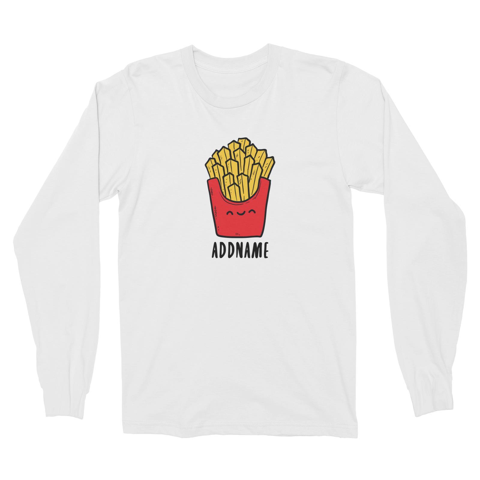 Fast Food Fries Addname Long Sleeve Unisex T-Shirt  Matching Family Comic Cartoon Personalizable Designs