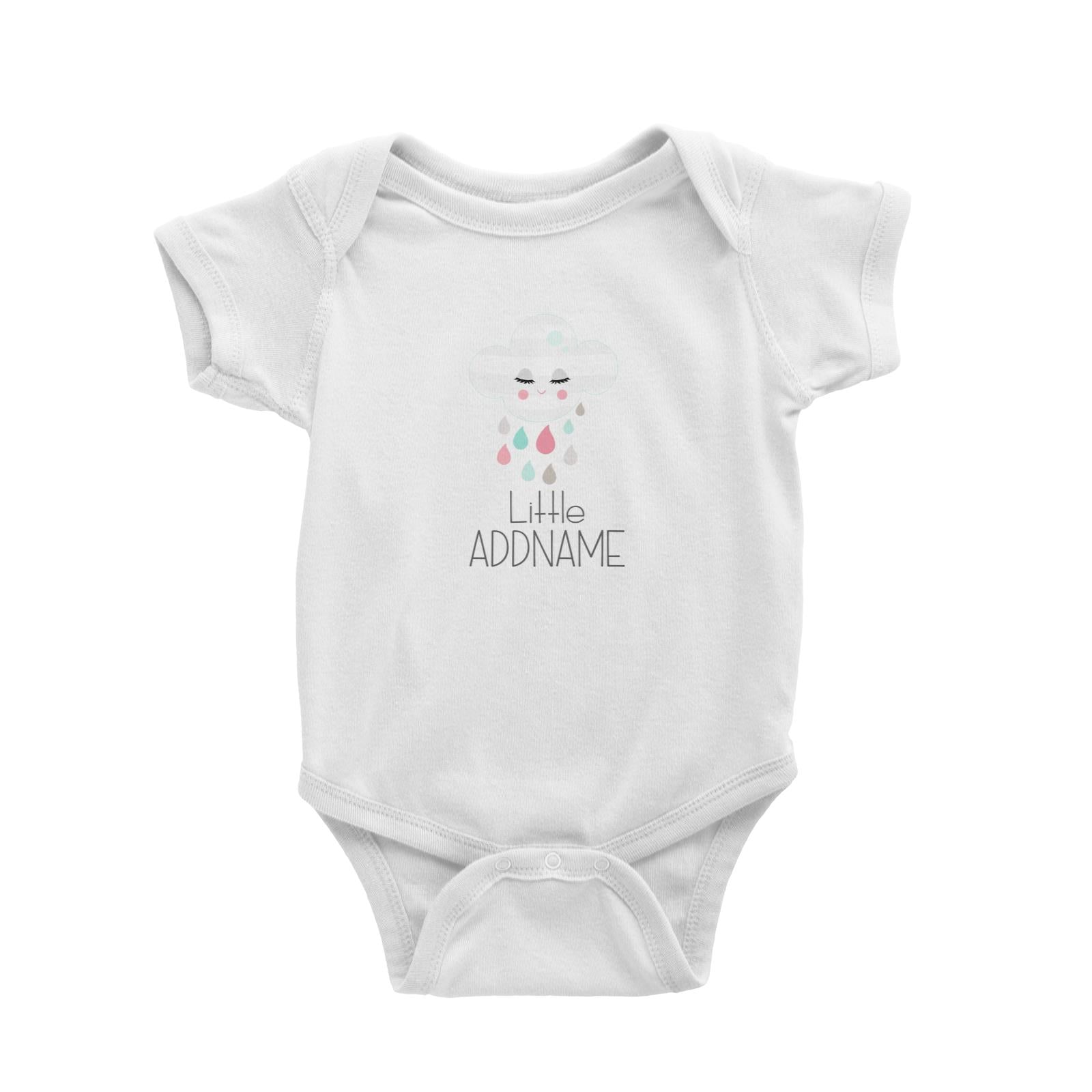 Nursery Animals Little Cloud with Rain Addname White Baby Romper