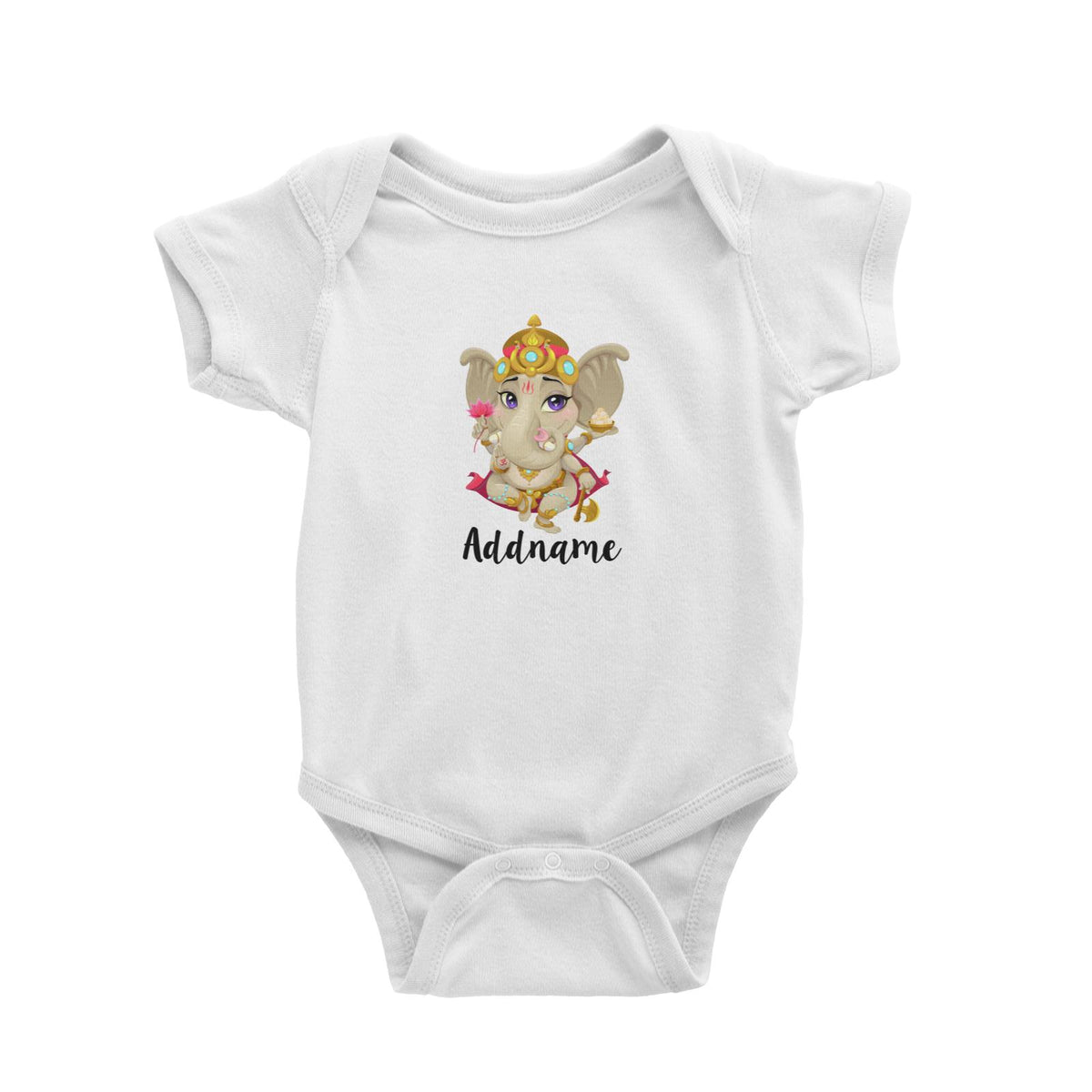 Artistic Ganesha Addname Baby Romper