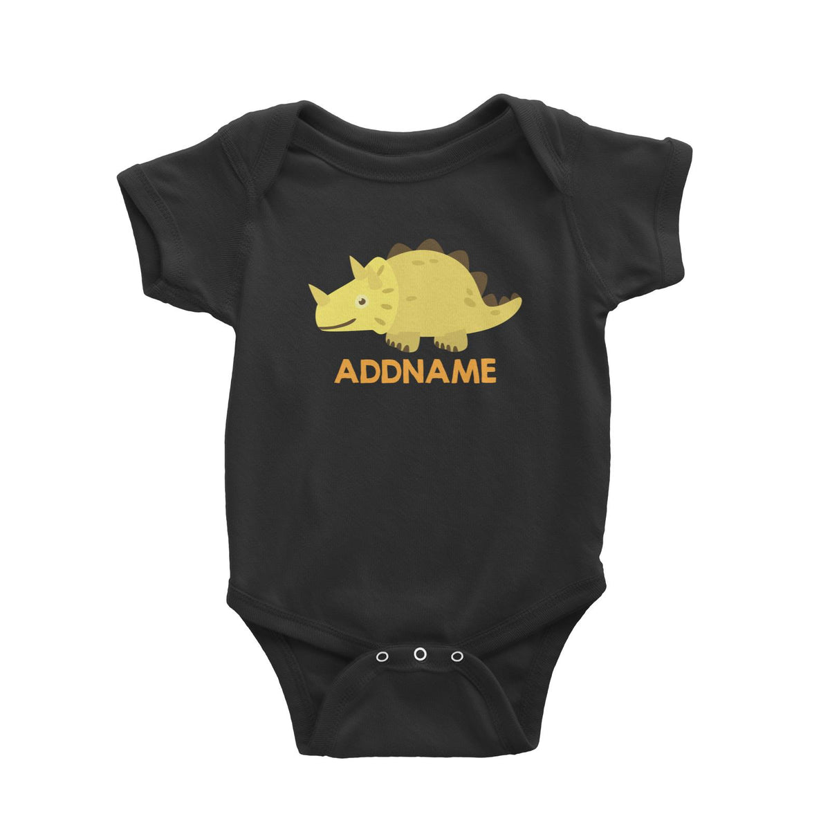 Cute Triceratops Dinosaur Personalizable Design Baby Romper