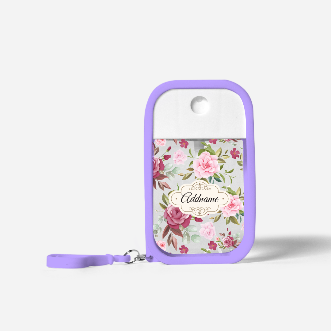 Laura Series Refillable Hand Sanitizer with Personalisation - Ruby Purple