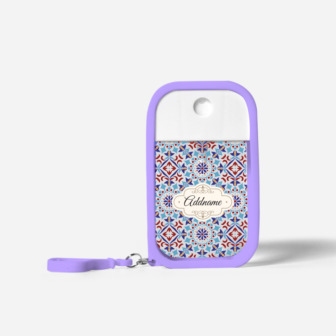 Moroccan Series Refillable Hand Sanitizer with Personalisation - Arabesque Agean Blue Purple