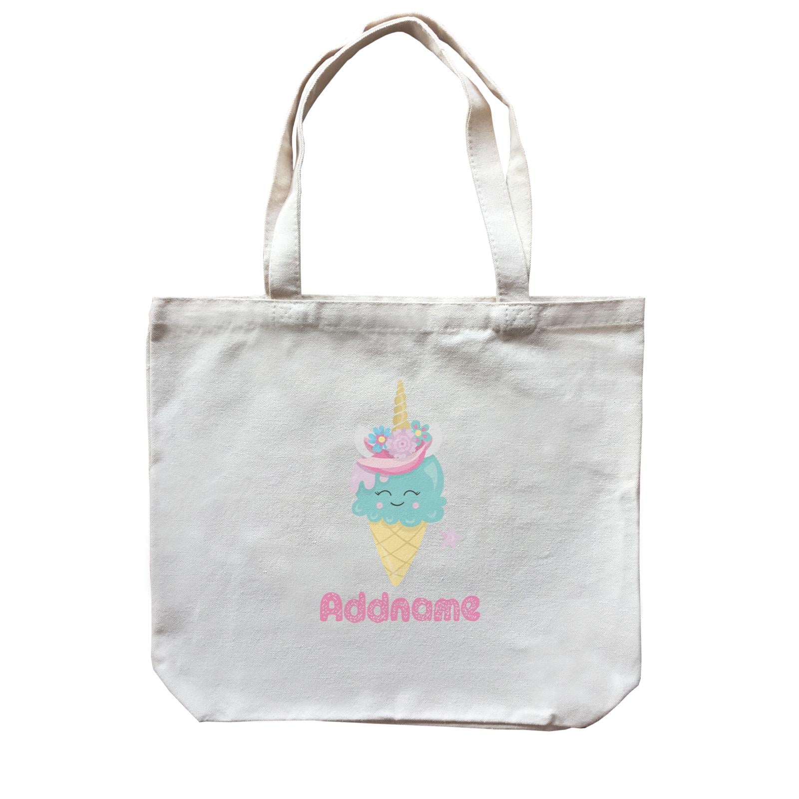 Magical Sweets Ice Cream Cone Addname Canvas Bag