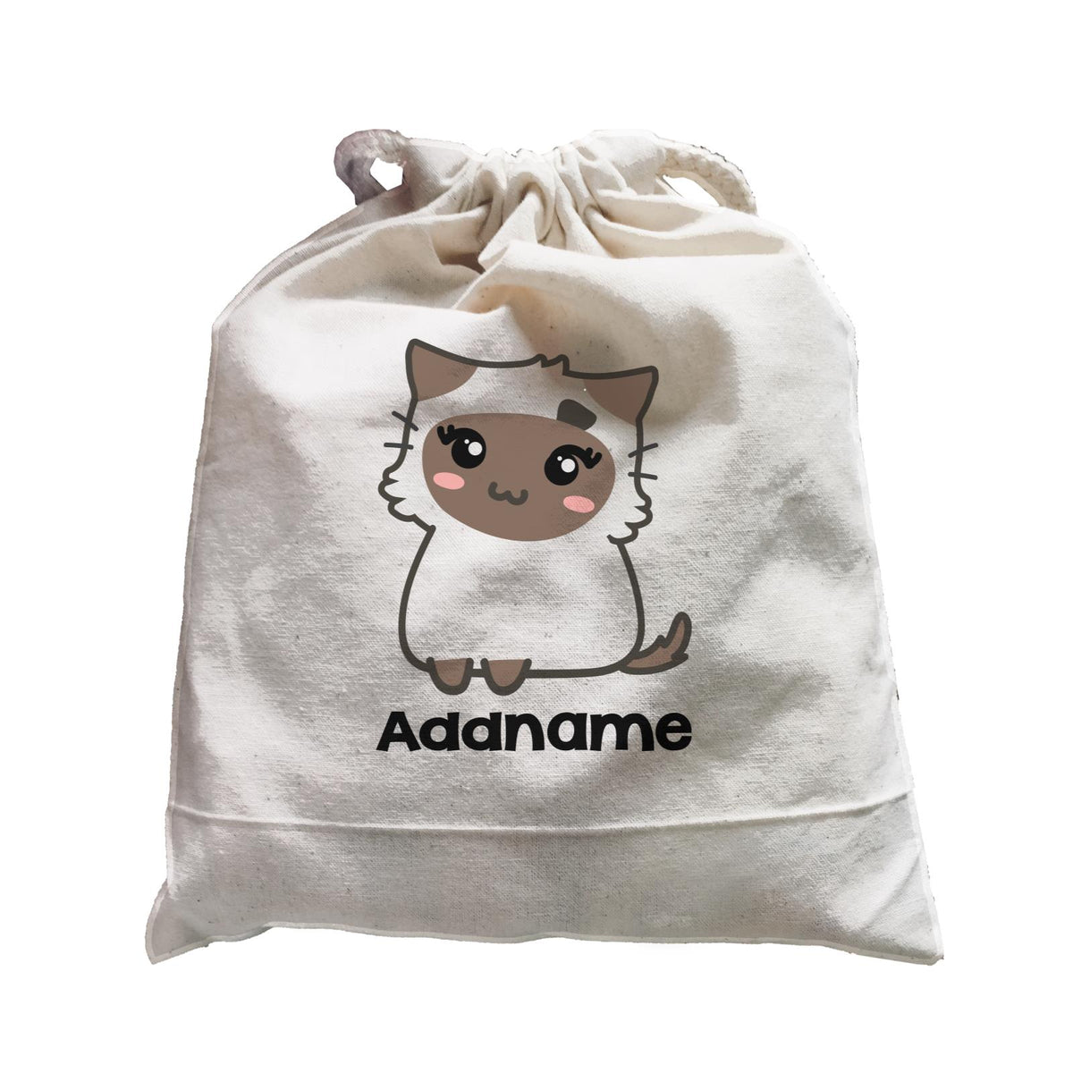 Drawn Adorable Cats White &amp; Chocolate Addname Satchel