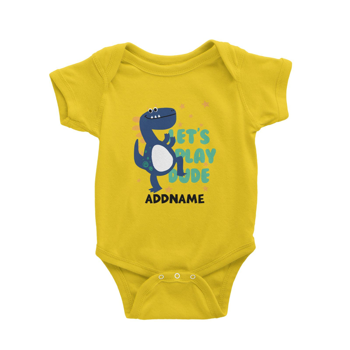 Let's Play Dude Dinosaur Addname Baby Romper