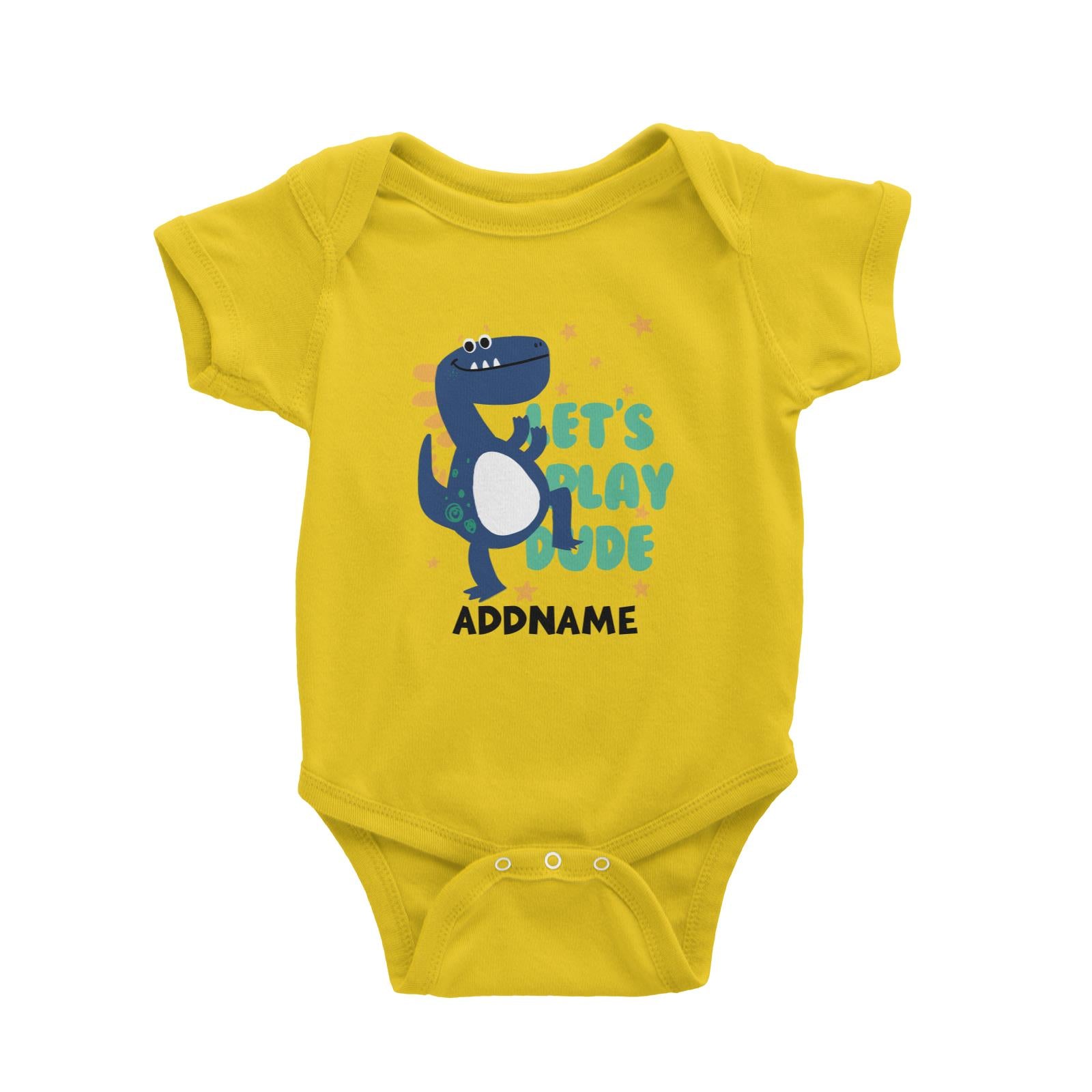 Let's Play Dude Dinosaur Addname Baby Romper