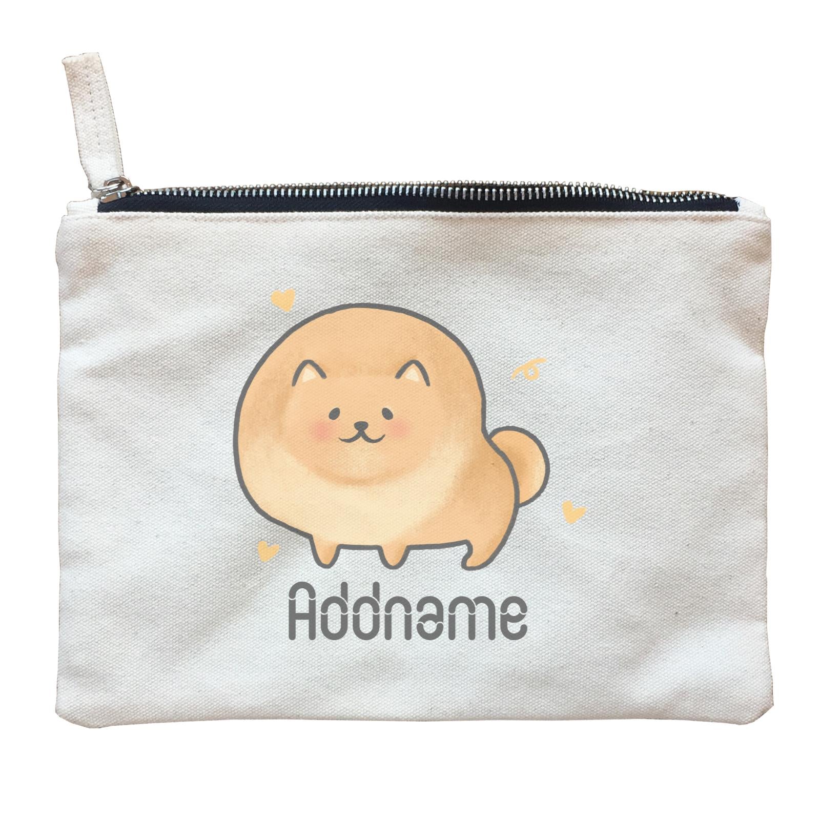 Cute Hand Drawn Style Pomeranian Addname Zipper Pouch