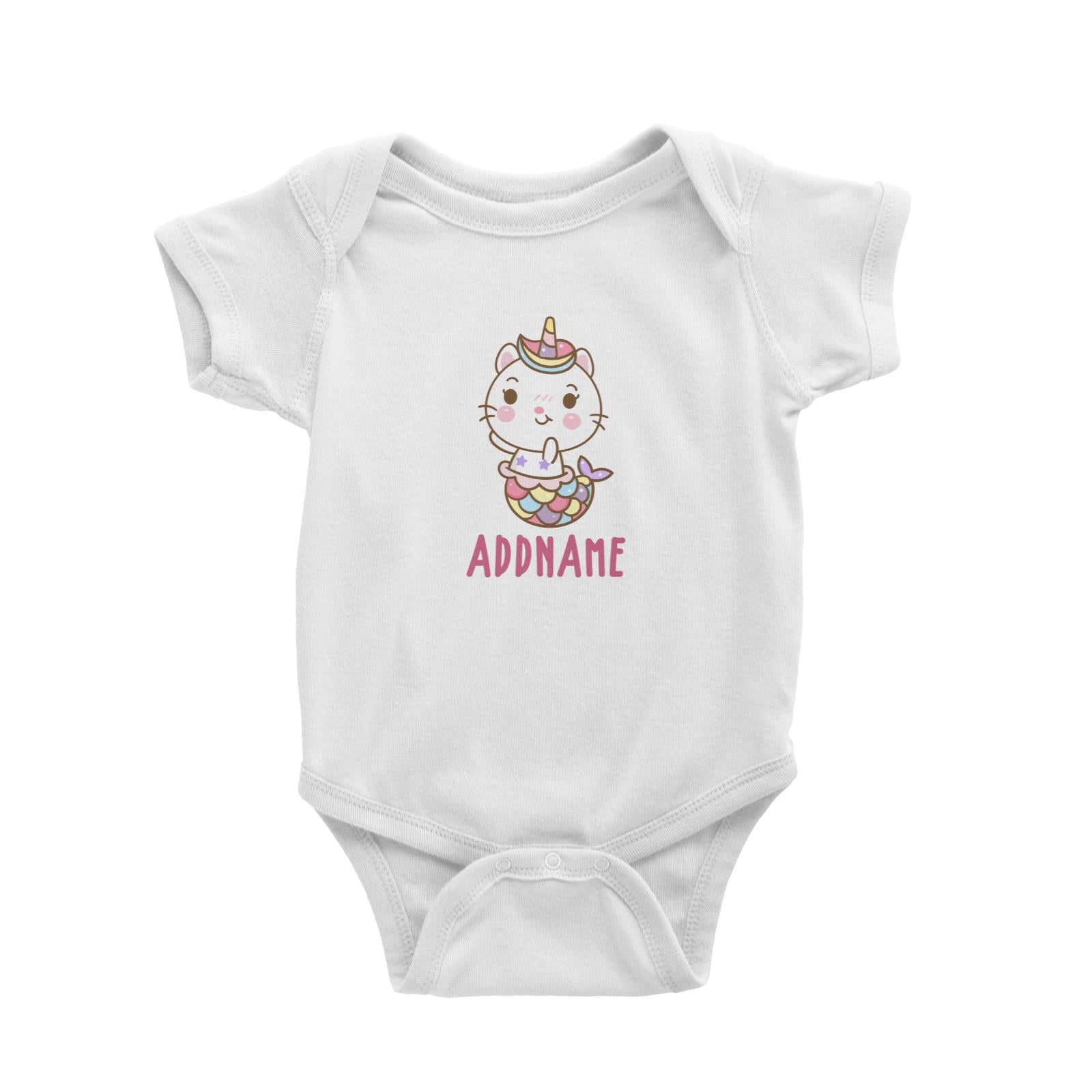 Unicorn And Princess Series Cute Cat Mermaid Addname Baby Romper