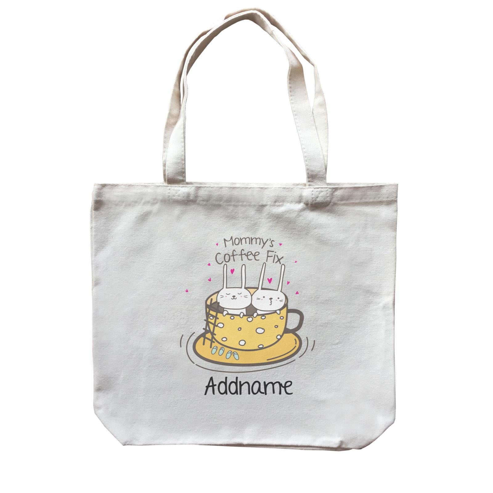 Cute Animals And Friends Series Mommy Coffee Fix Bunny Addname Canvas Bag