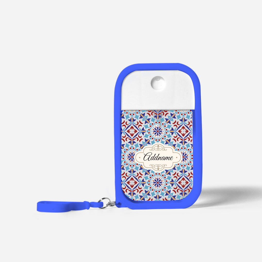 Moroccan Series Refillable Hand Sanitizer with Personalisation - Arabesque Agean Blue Royal Blue