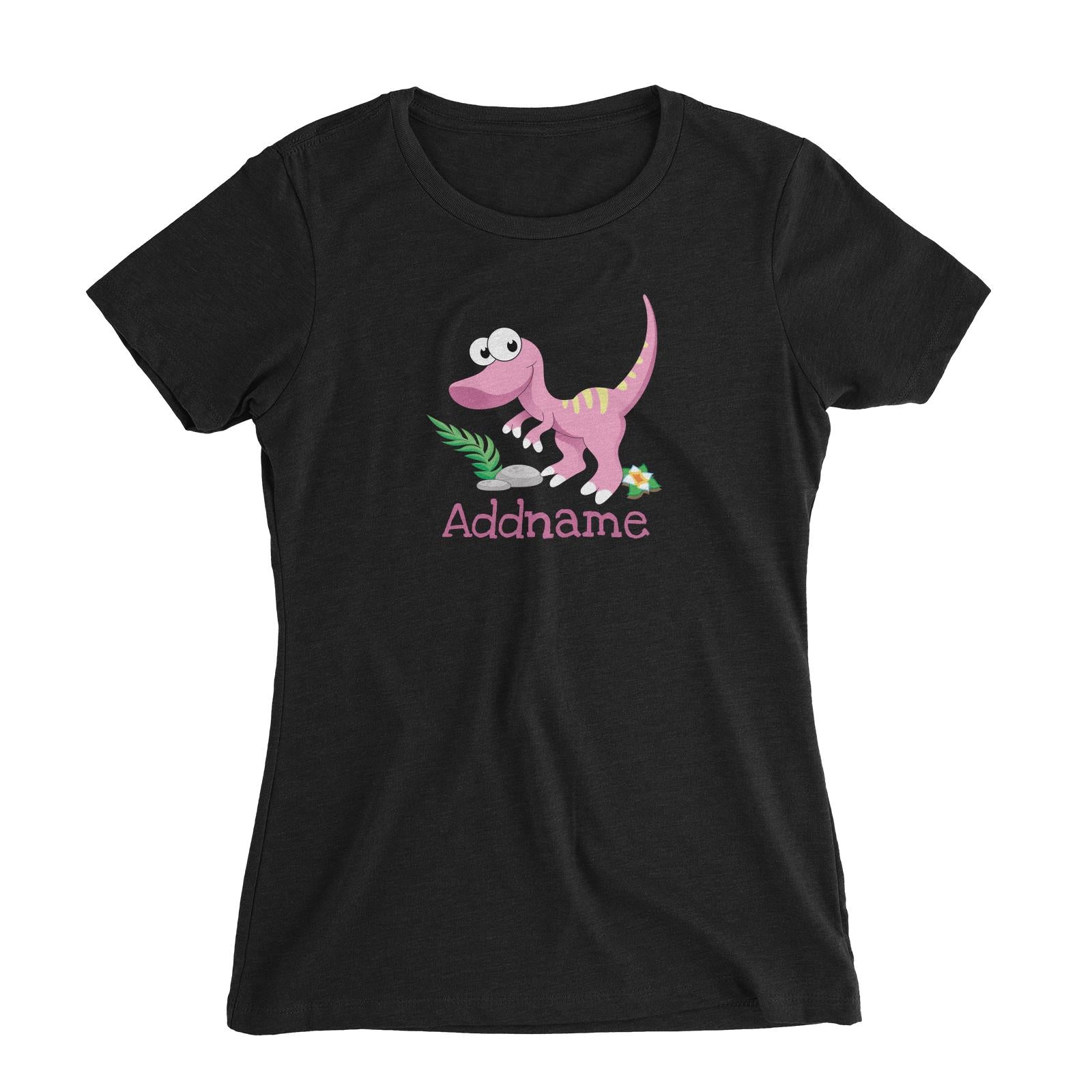 Dinosaurs Raptor Addname Women's Slim Fit T-Shirt