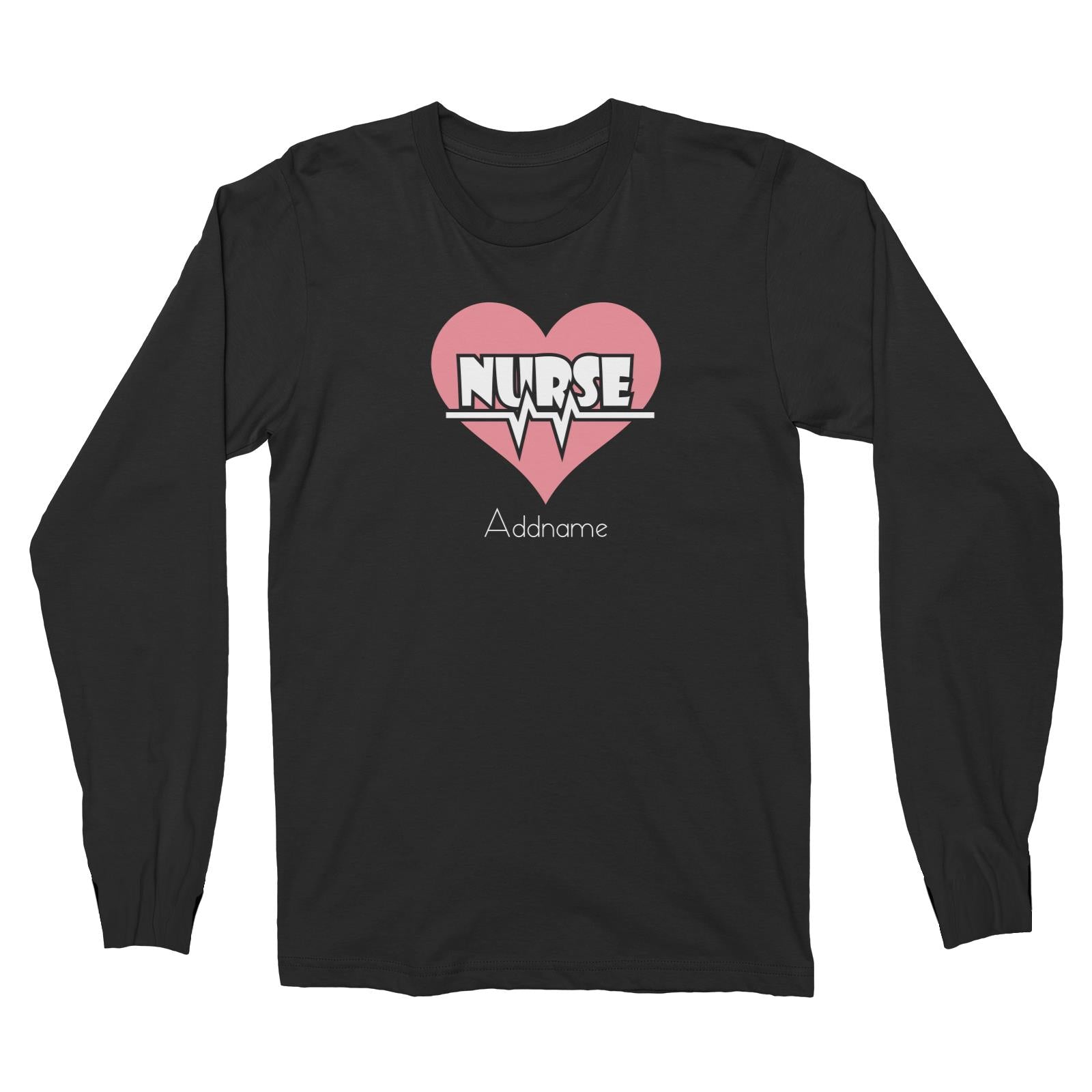 Nurse with Pink Heart Long Sleeve Unisex T-Shirt