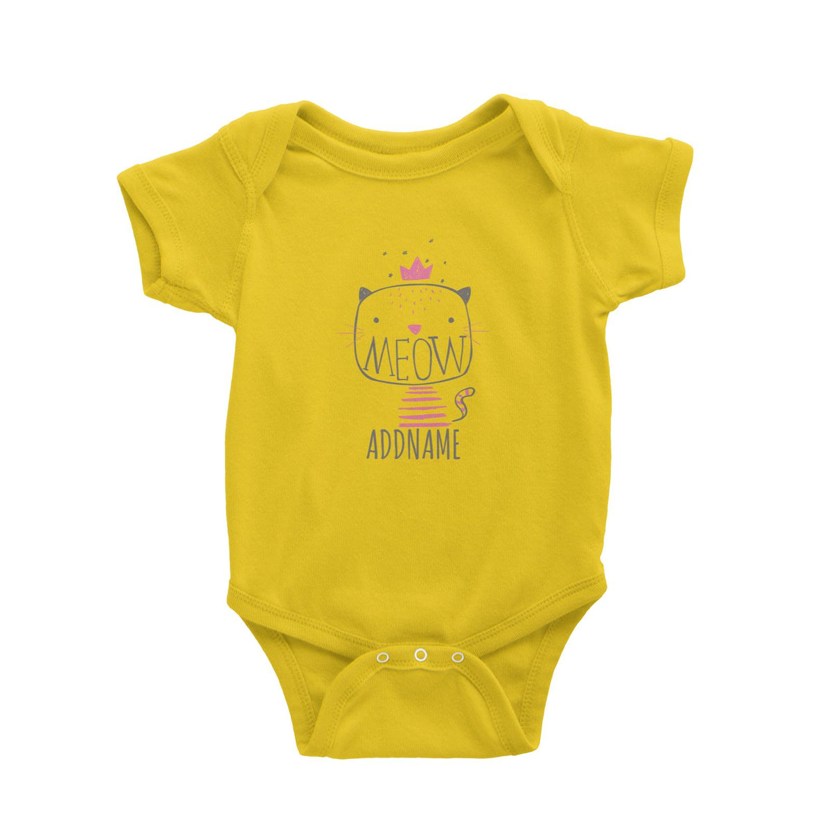 Meow Cat Princess Addname Baby Romper