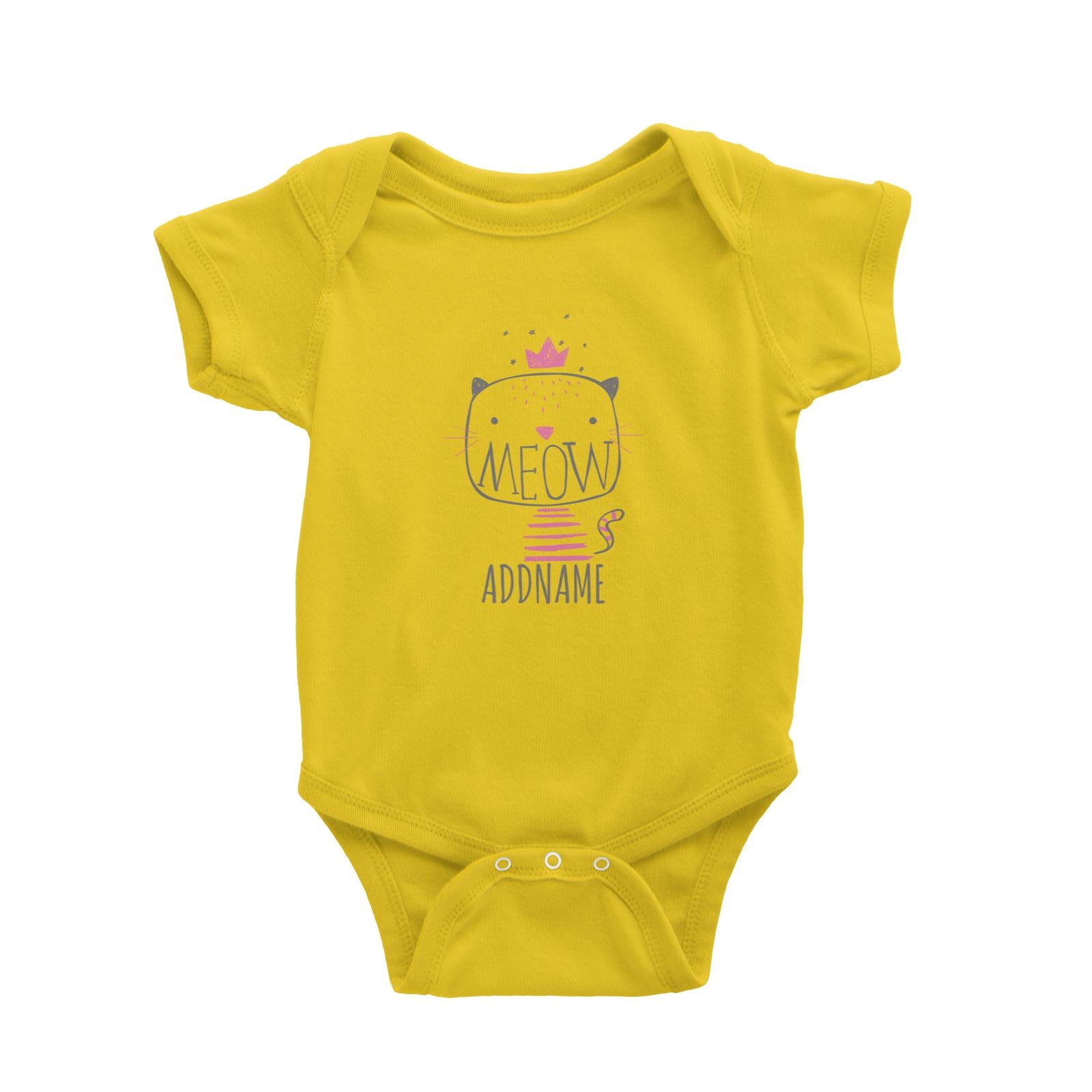 Meow Cat Princess Addname Baby Romper