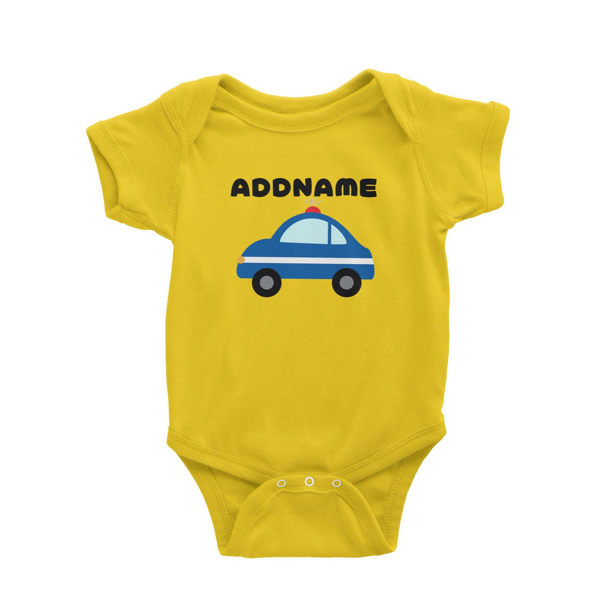 Transportation Police Car Addname Baby Romper