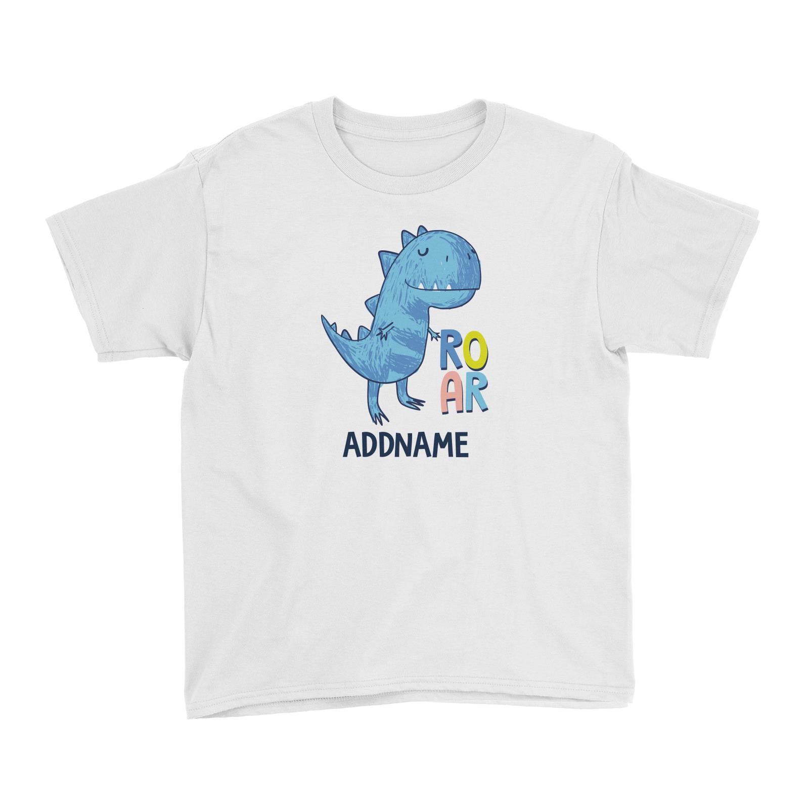Cool Vibrant Series Roar Dinosaur Addname Kid's T-Shirt [SALE]