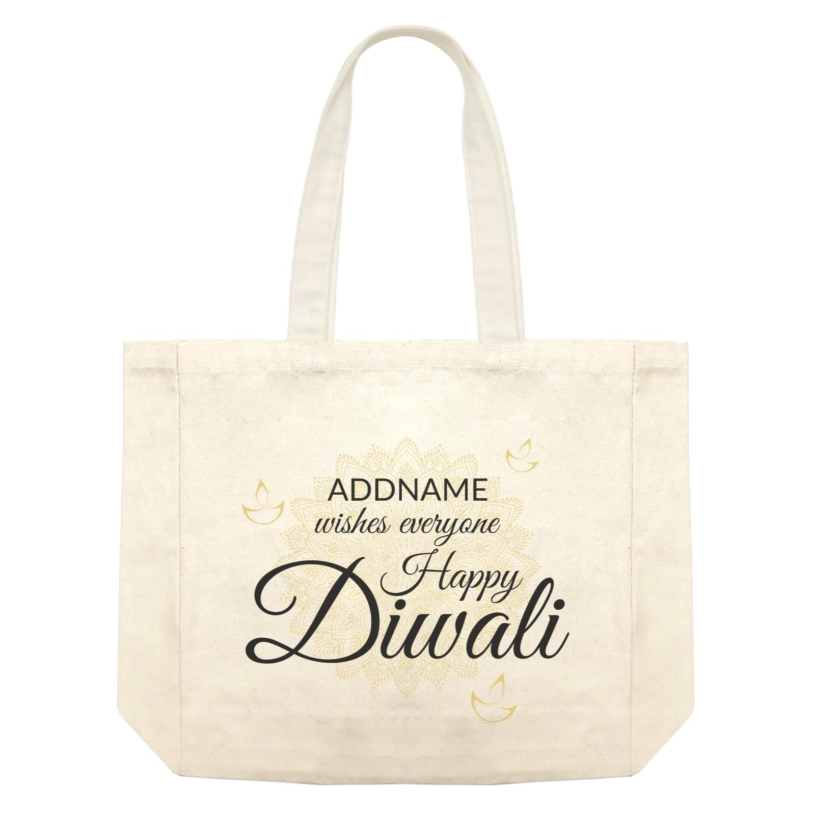 Addname Wishes Everyone Happy Diwali with Mandala Shopping Bag