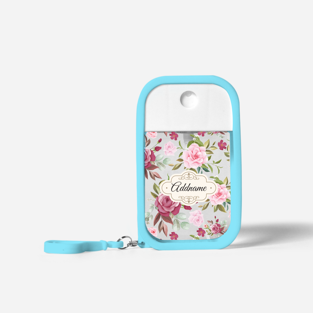 Laura Series Refillable Hand Sanitizer with Personalisation - Ruby Light BLue