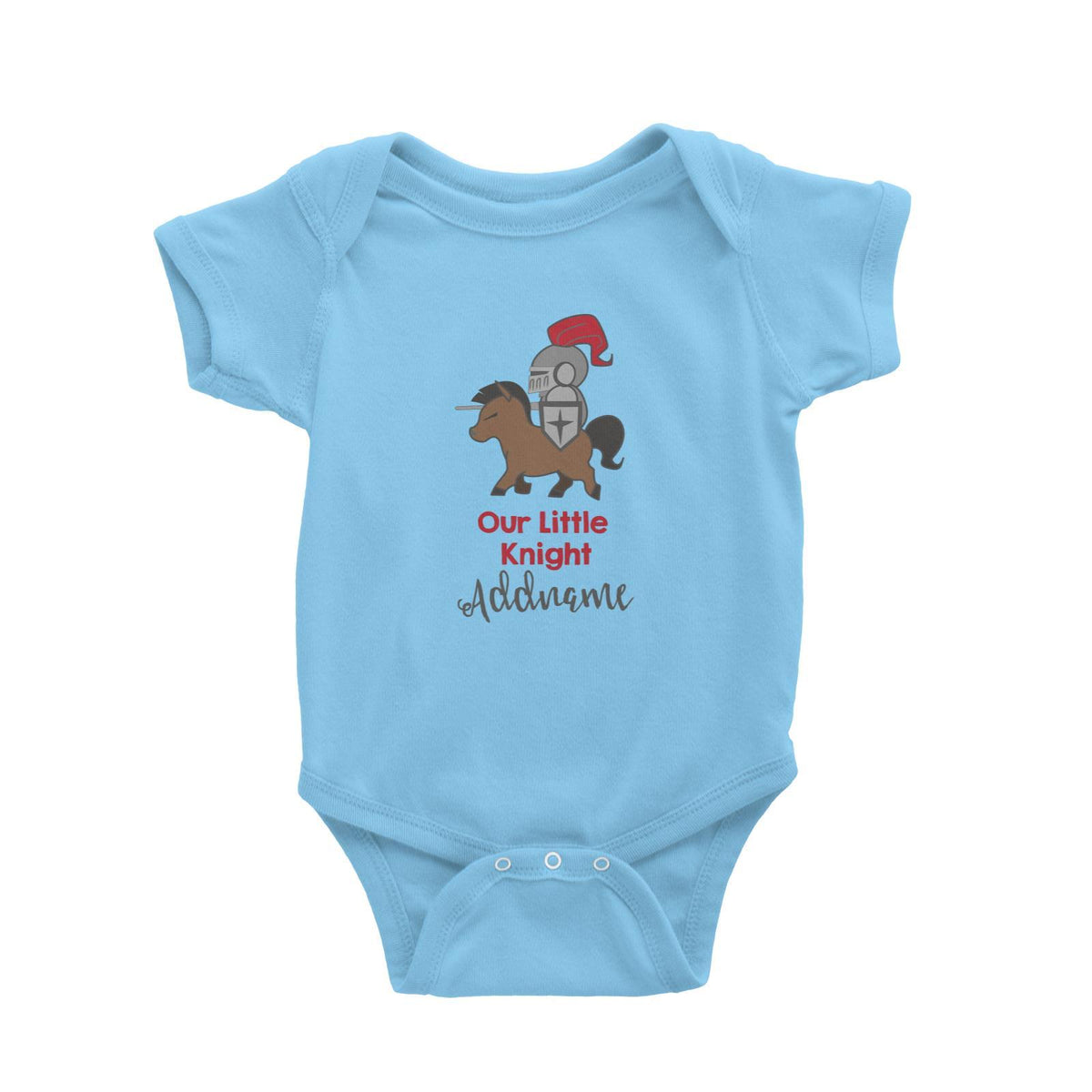 Our Little Knight on Horse Addname Baby Romper
