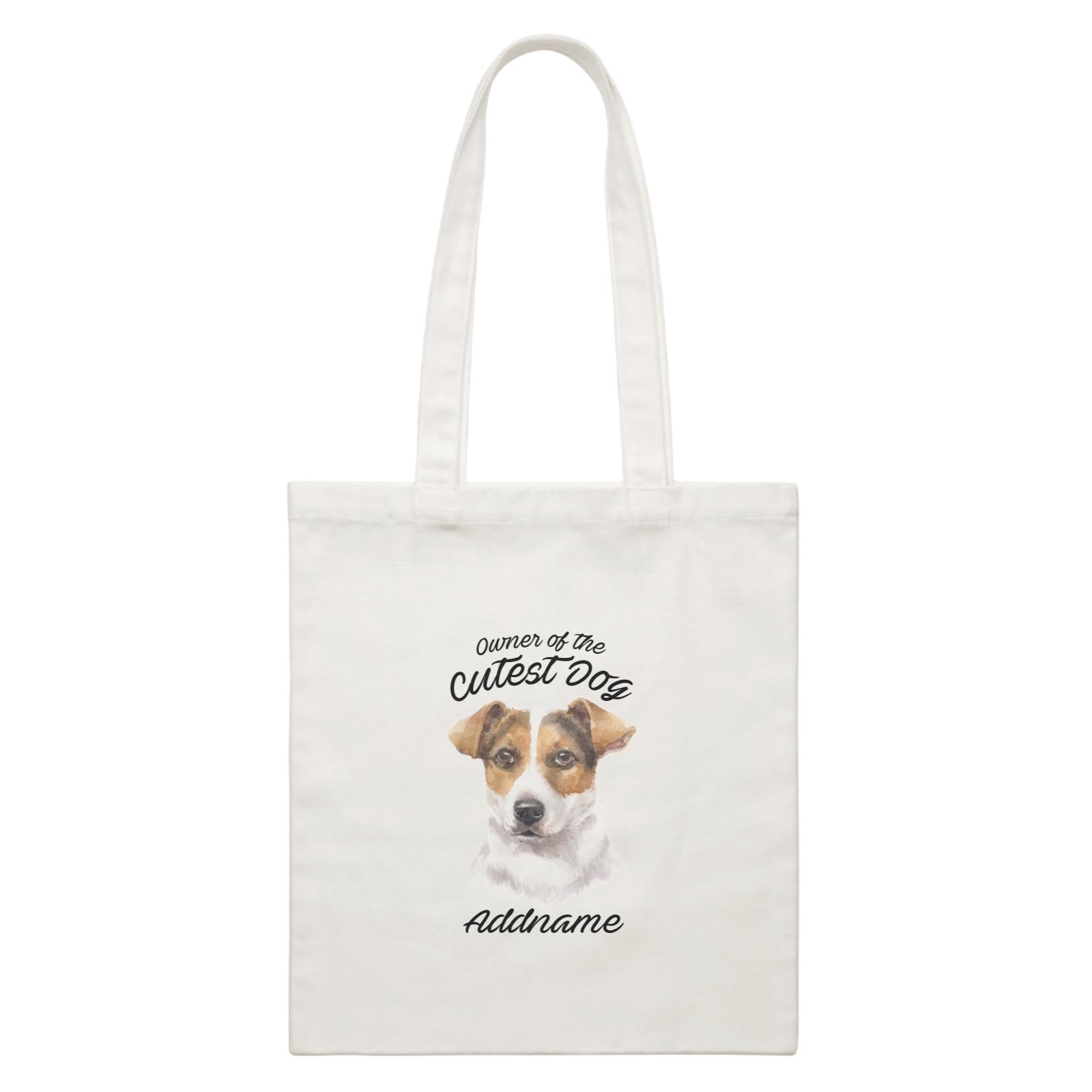 Watercolor Dog Owner Of The Cutest Dog Jack Russell Short Hair Addname White Canvas Bag