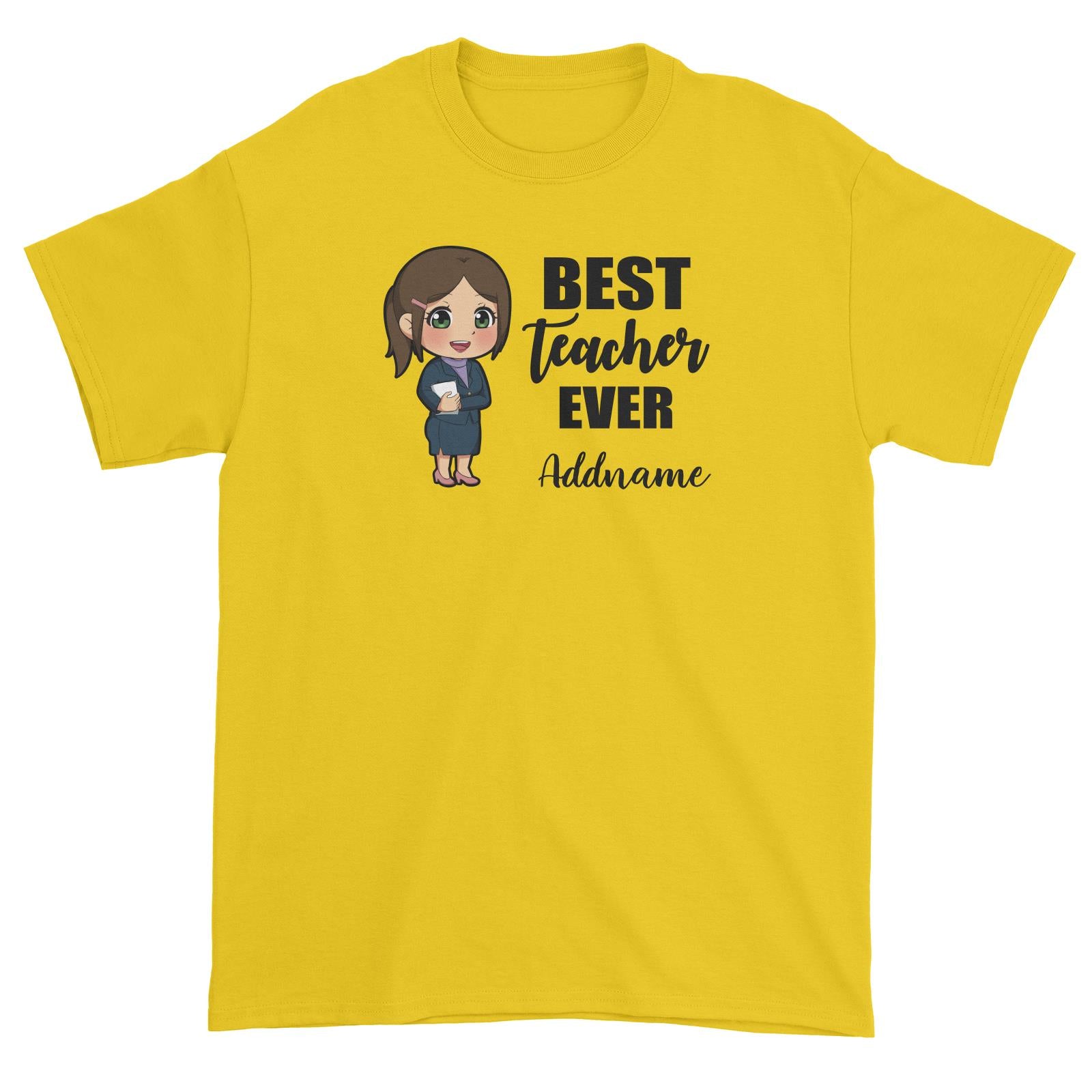 Chibi Teachers Chinese Woman Best Teacher Ever Addname Unisex T-Shirt
