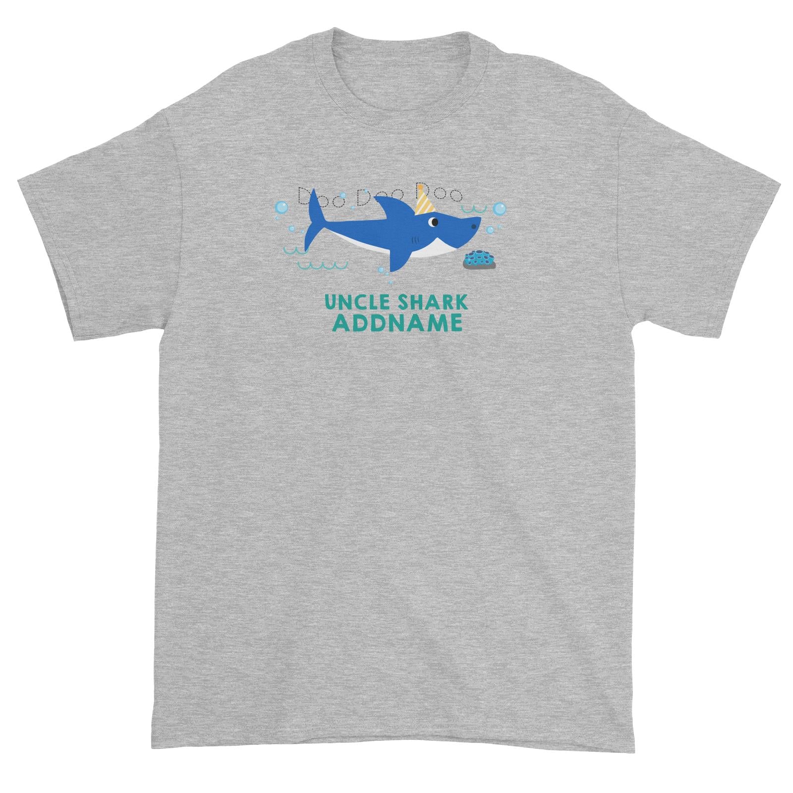 Uncle Shark Birthday Theme Addname Unisex T-Shirt