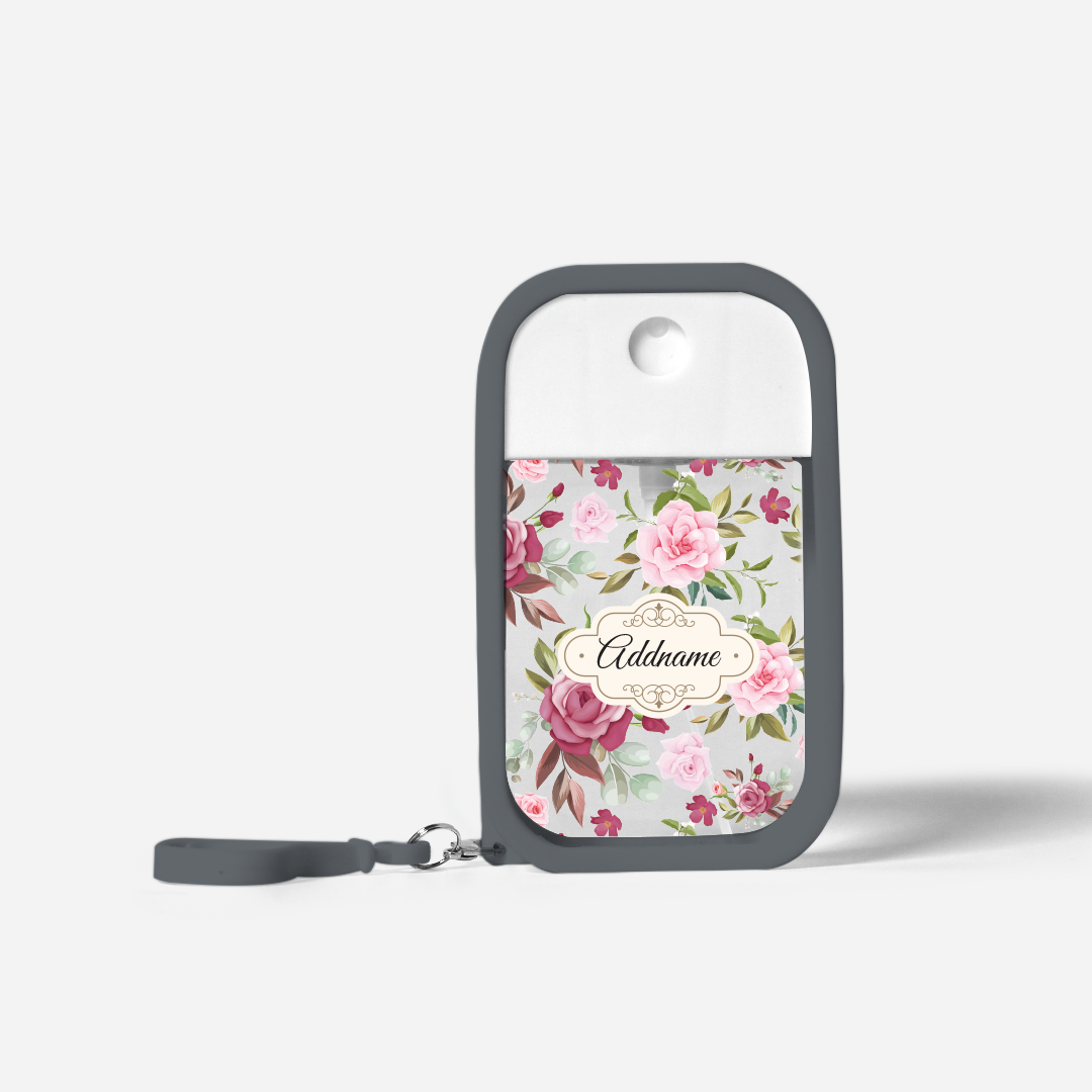 Laura Series Refillable Hand Sanitizer with Personalisation - Ruby Grey