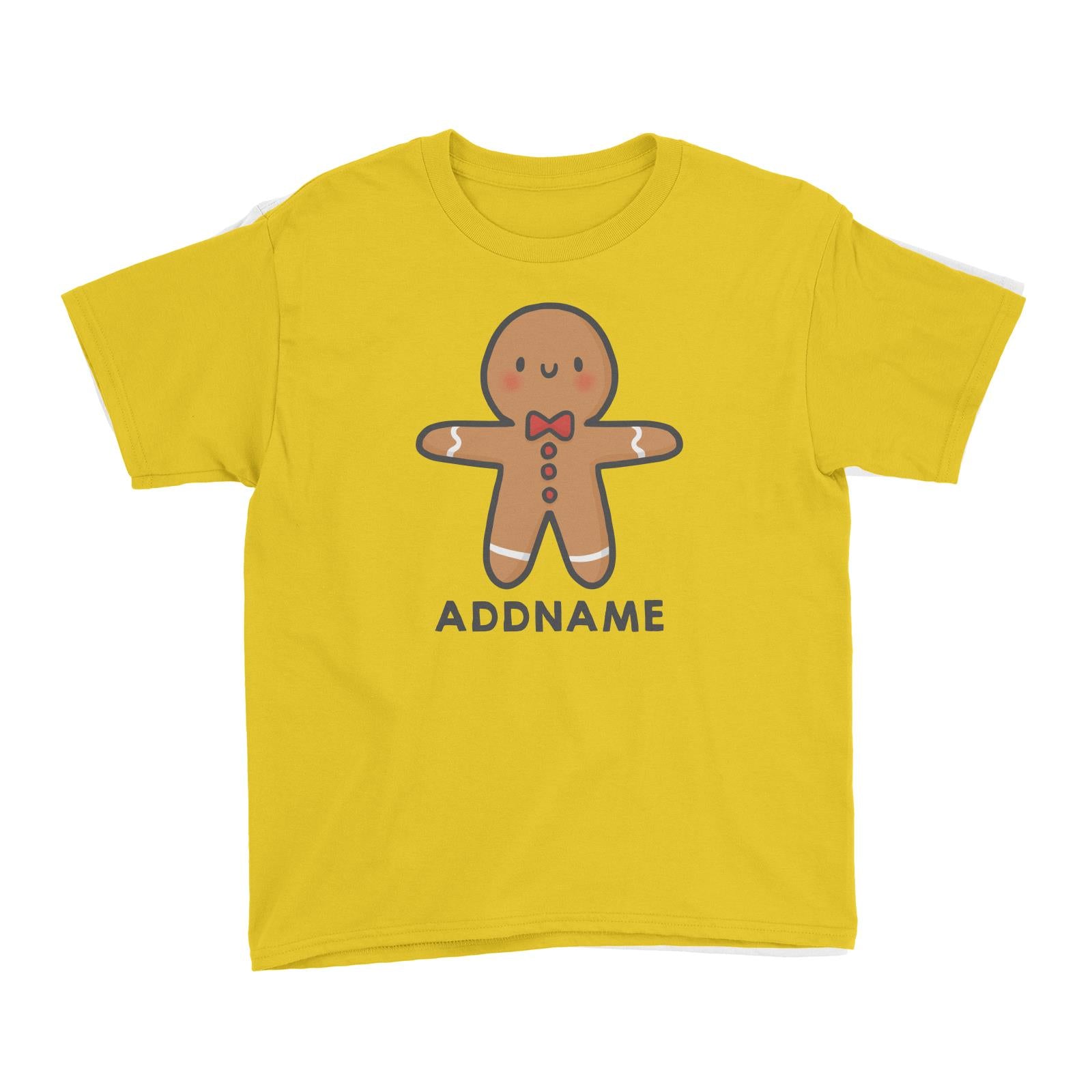Xmas Cute Gingerbread Man Addname Kid's T-Shirt