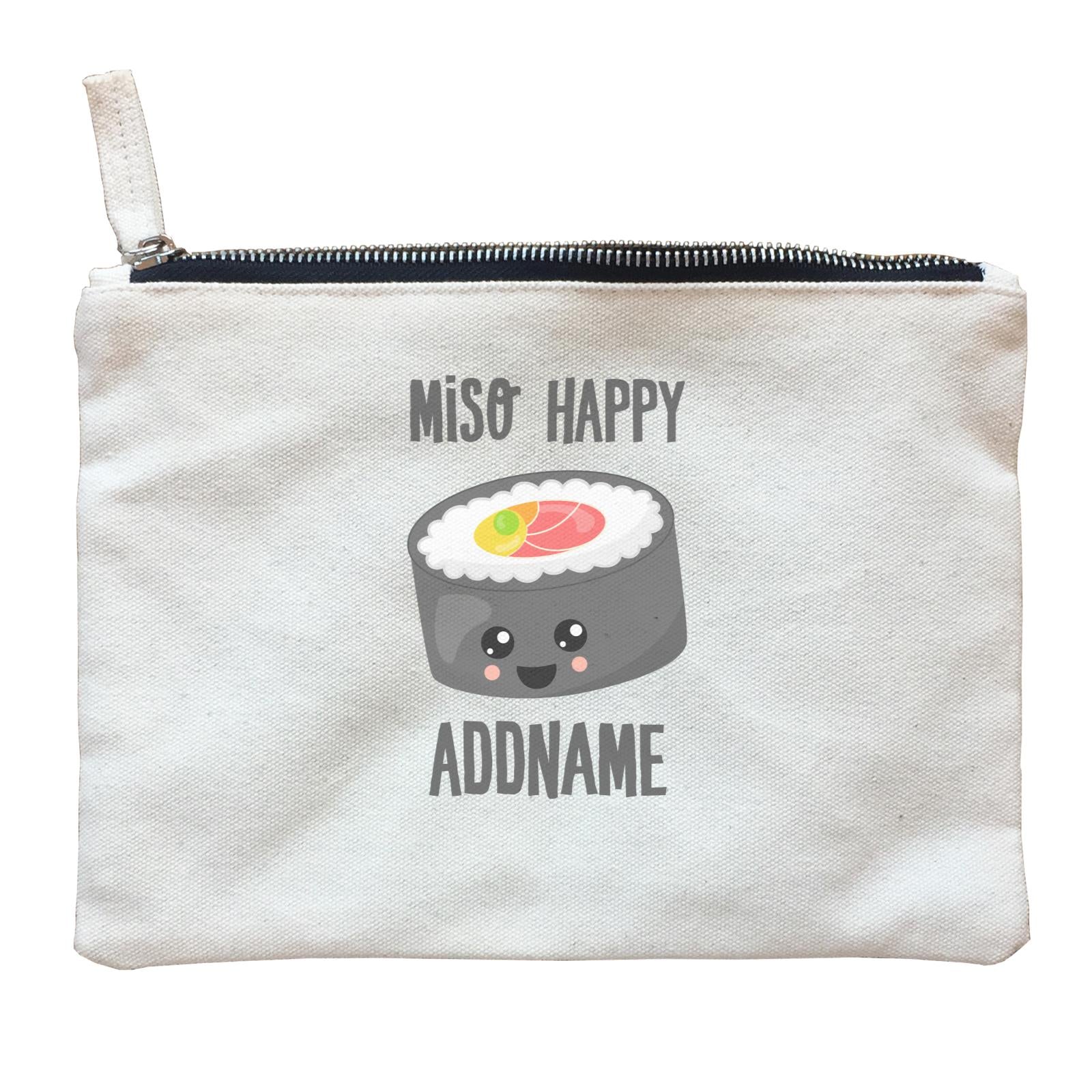 Miso Happy Sushi Circle Roll Addname Zipper Pouch