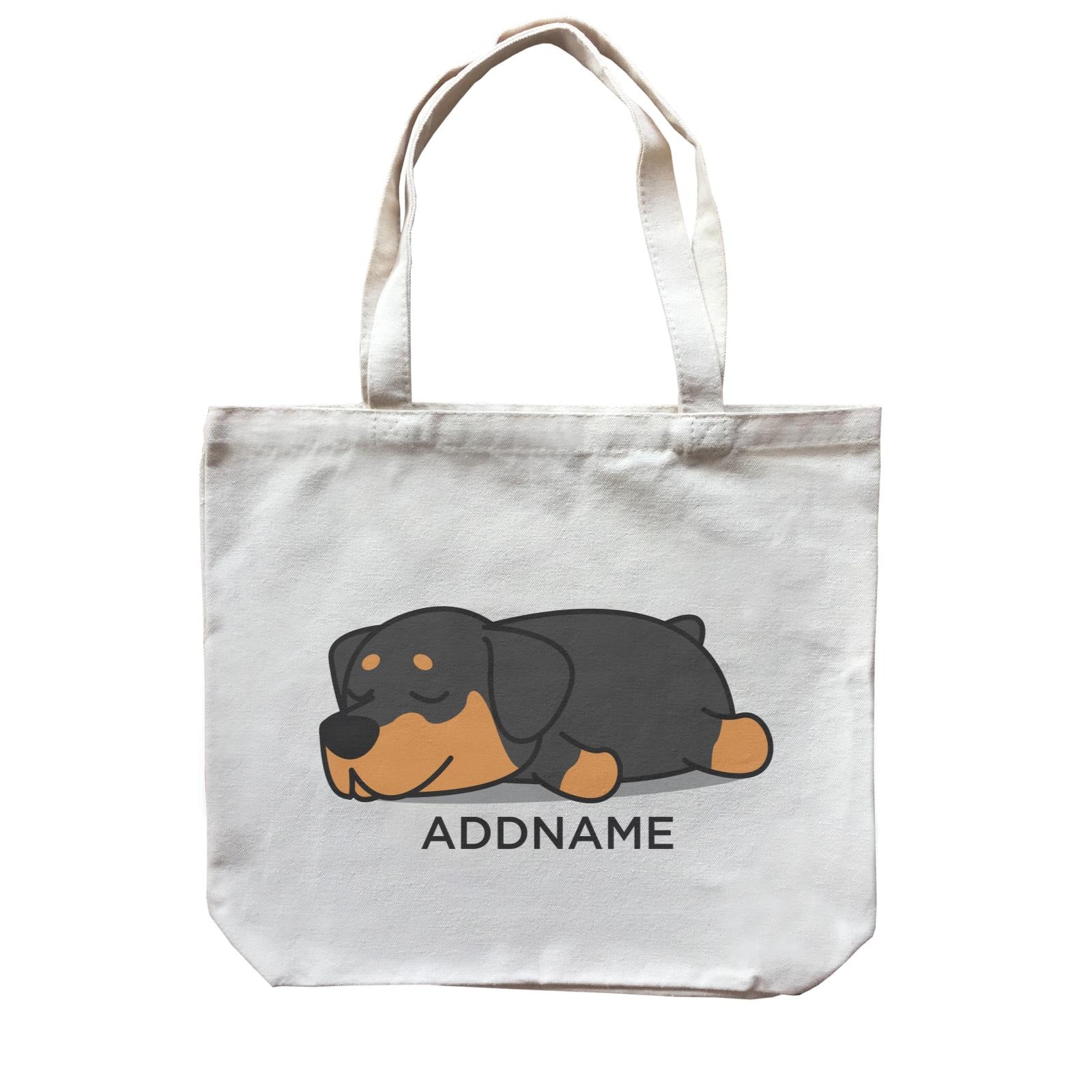 Lazy Rottweiler Dog Addname Canvas Bag
