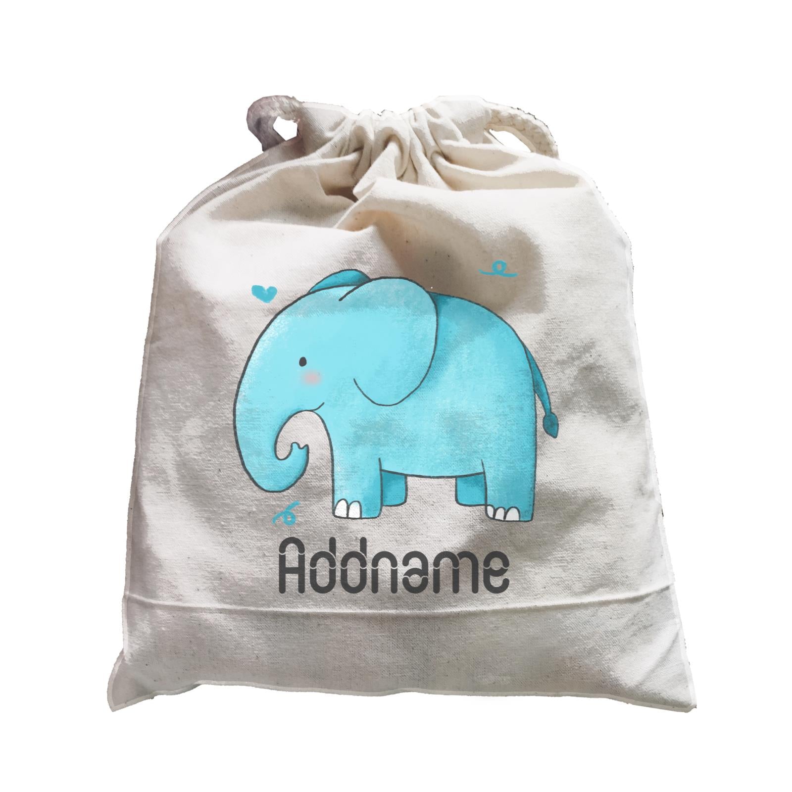 Cute Hand Drawn Style Elephant Addname Satchel