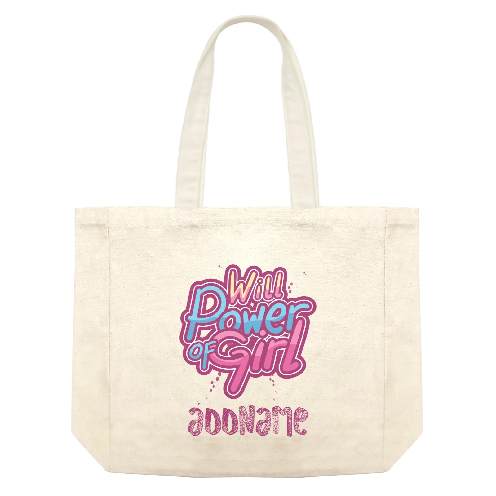 Cool Cute Words Will Power Of Girl Addname Shopping Bag