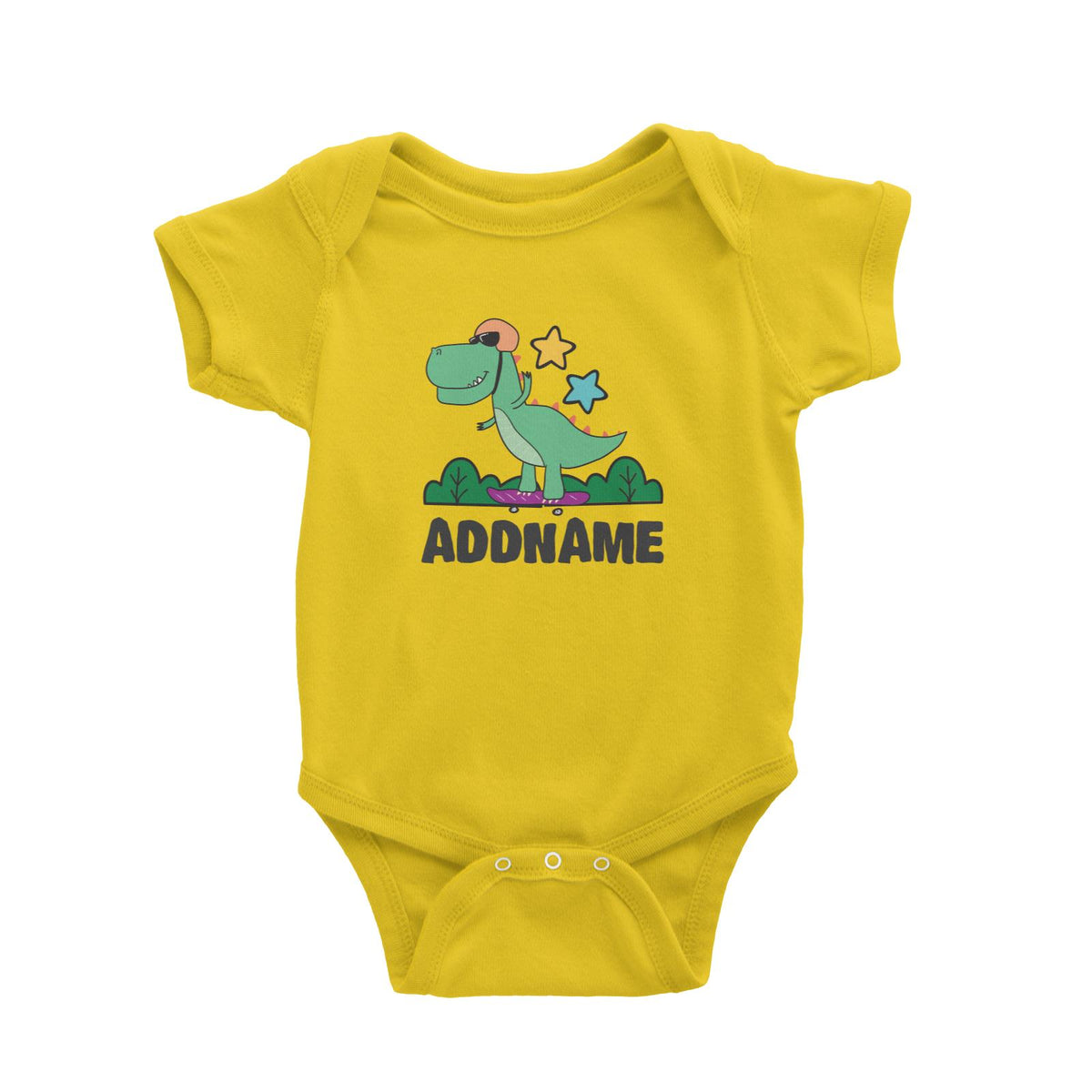 Super Cute Dinosaur Green Skater Baby Romper