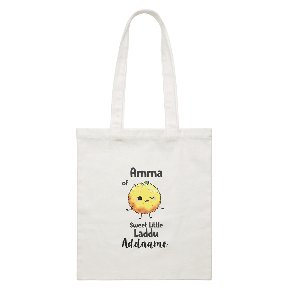 Deepavali Cute Amma Laddu Addname White Canvas Bag