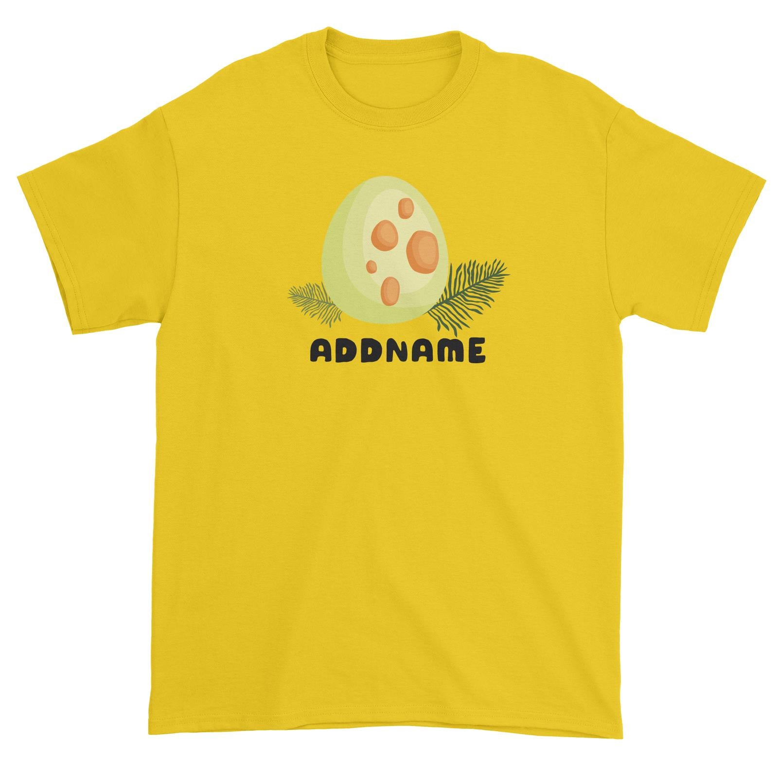 Birthday Dinosaur Happy Dinosaur Egg Addname Unisex T-Shirt