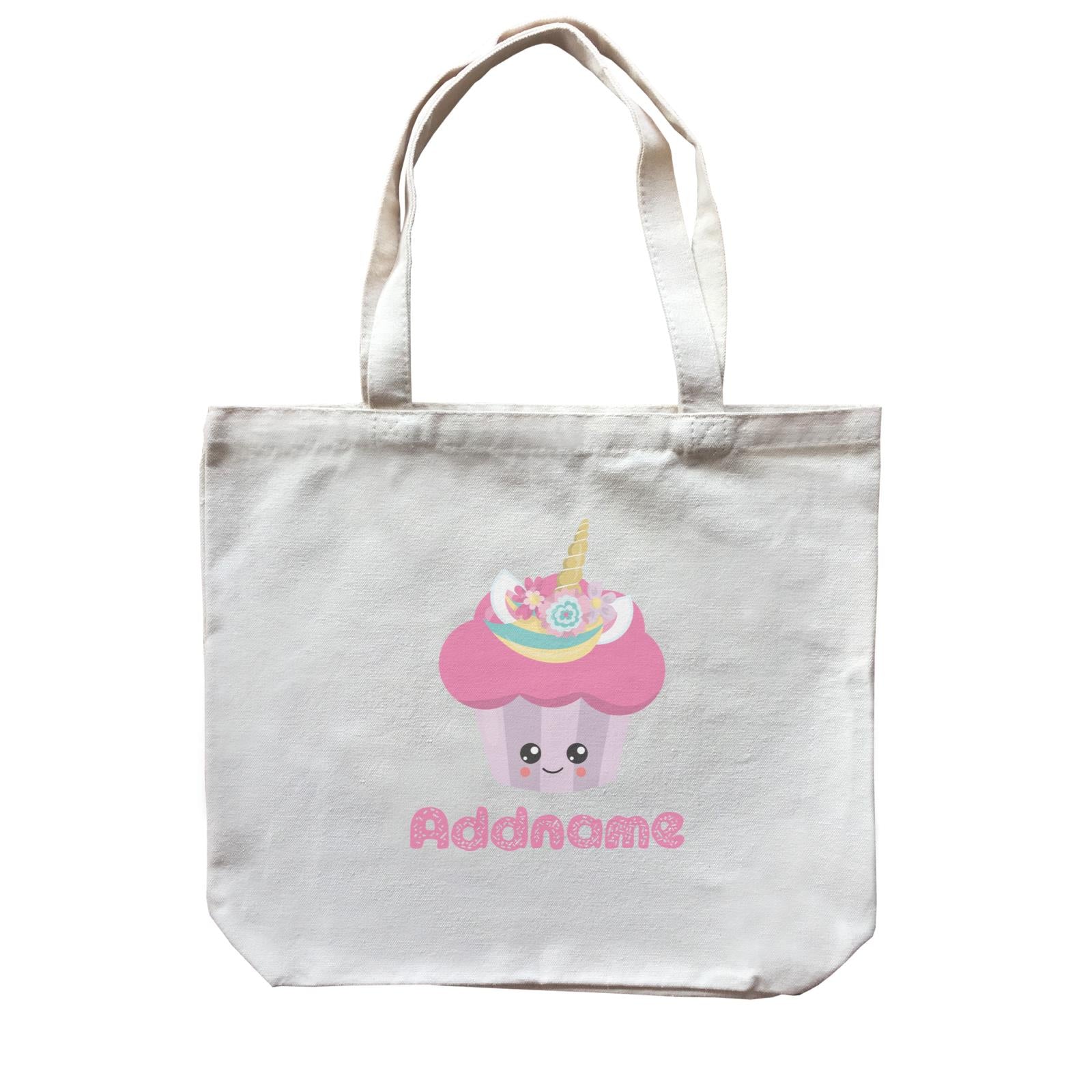 Magical Sweets Striped Purple Cupcake Addname Canvas Bag