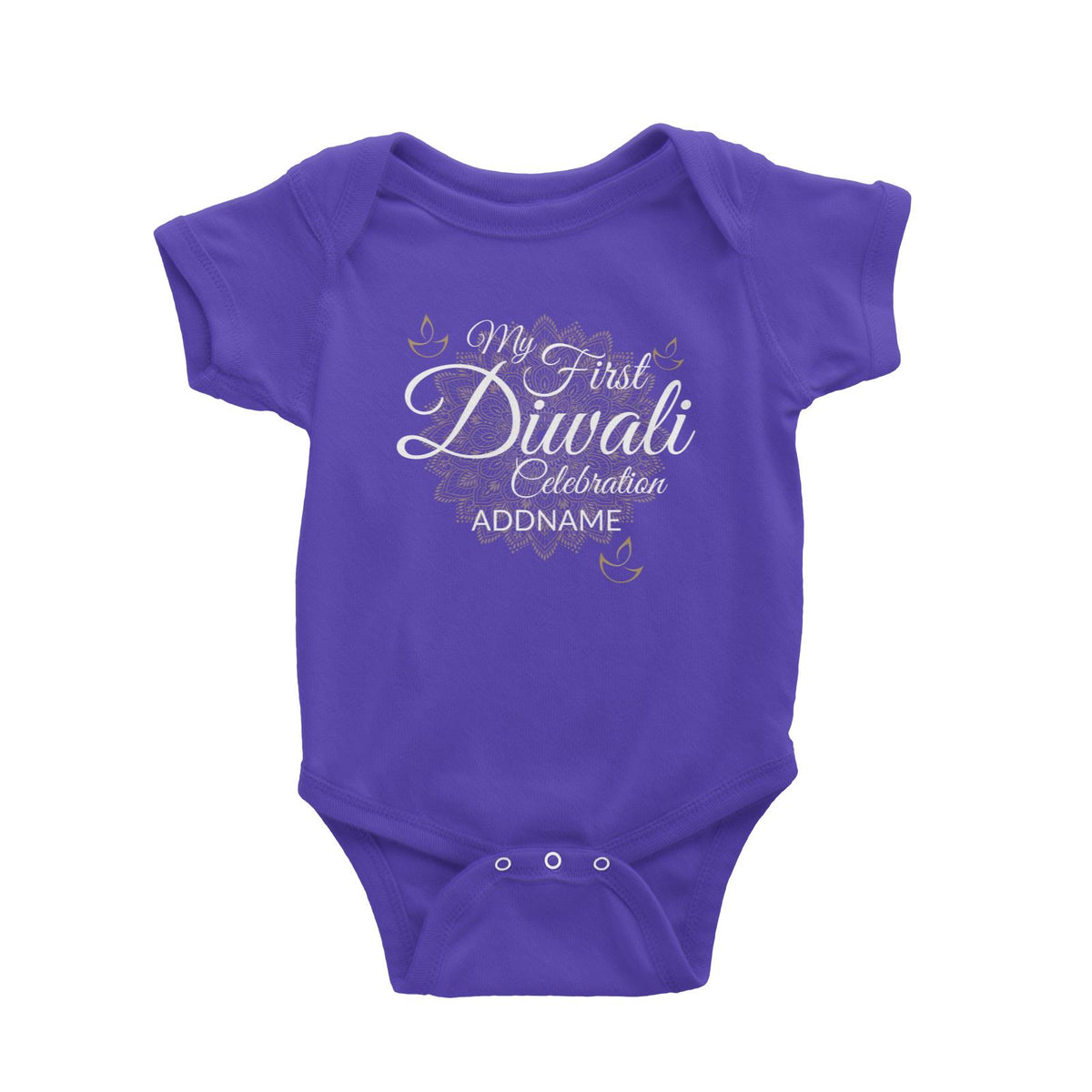 My First Diwali Celebration with Mandala Addname Baby Romper