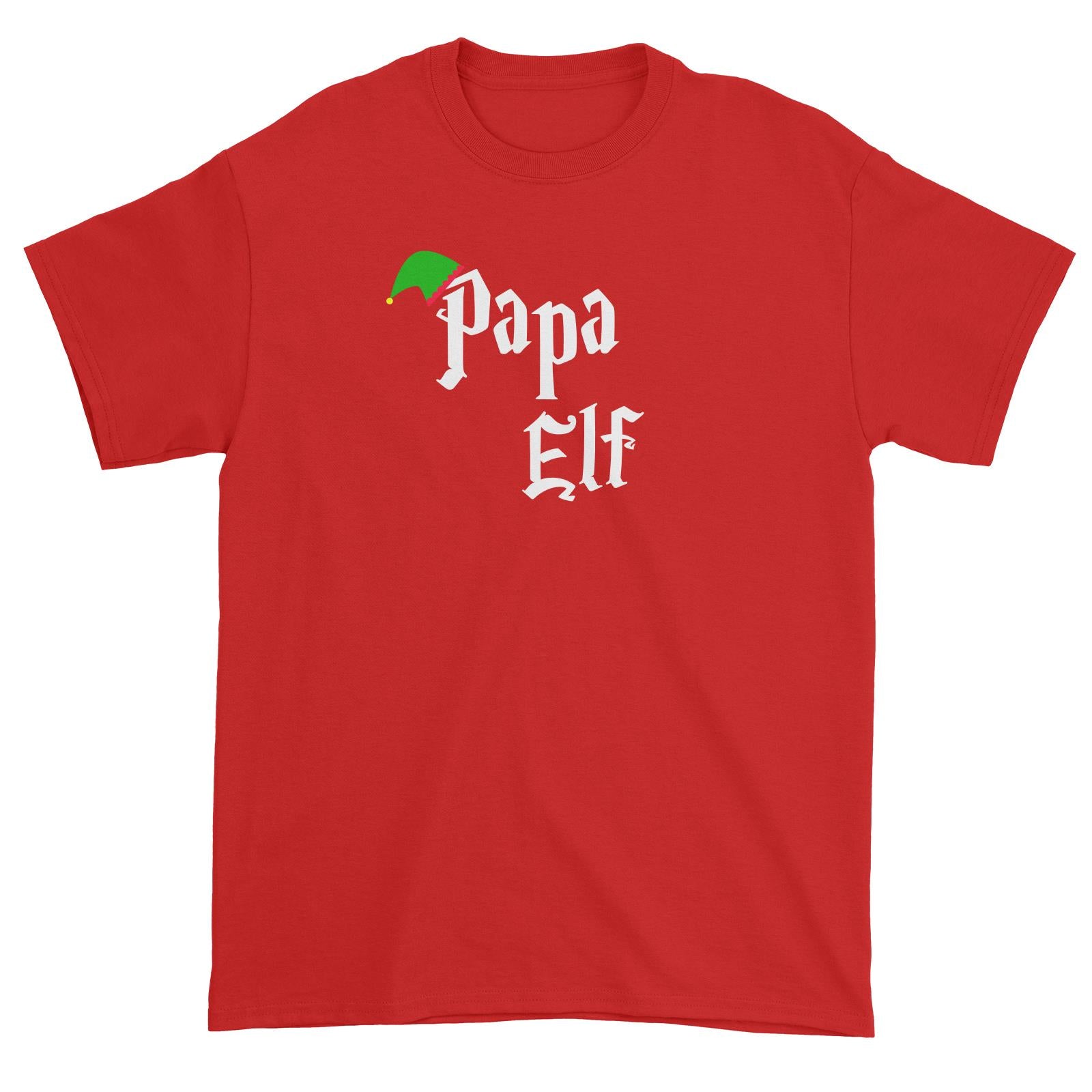 Papa Elf With Hat Unisex T-Shirt Christmas Matching Family
