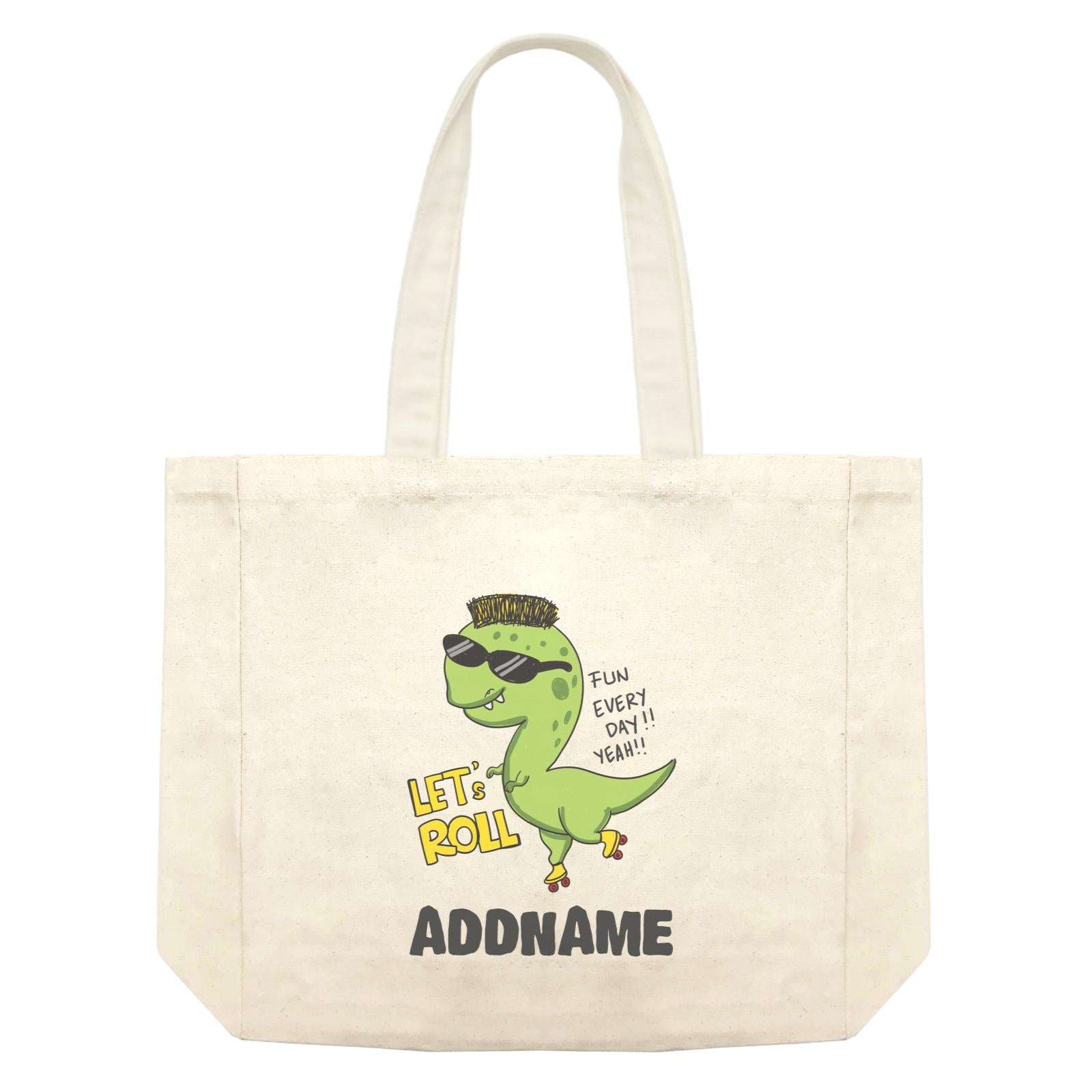 Super Cute Dinosaur Let's Roll Shopping Bag