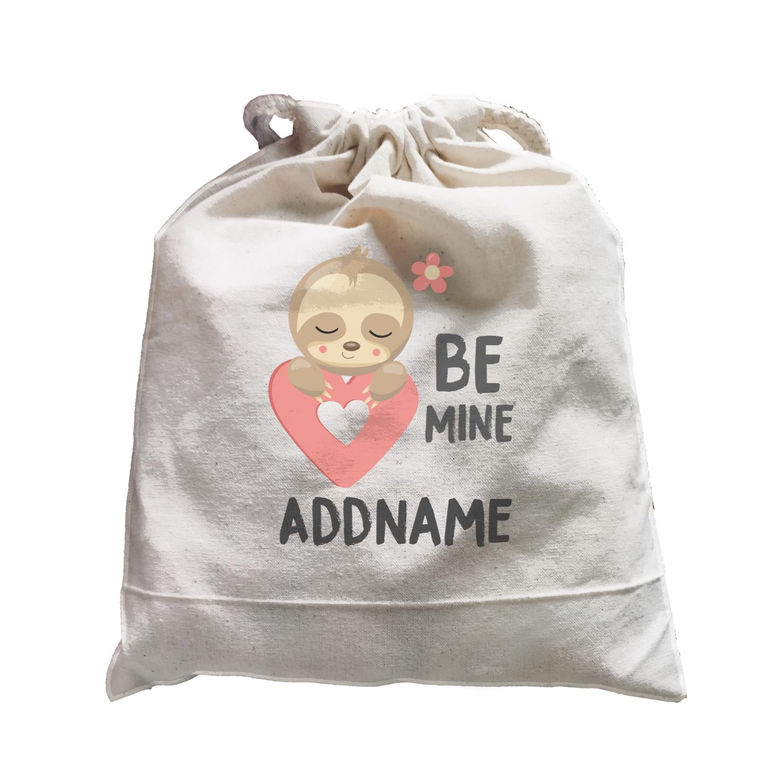 Cute Sloth Be Mine with Heart Addname Satchel