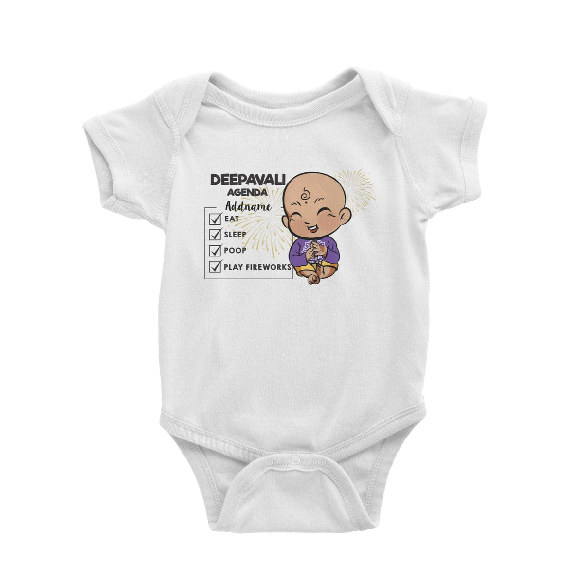 Deepavali Chibi Baby Boy Agenda Addname Baby Romper