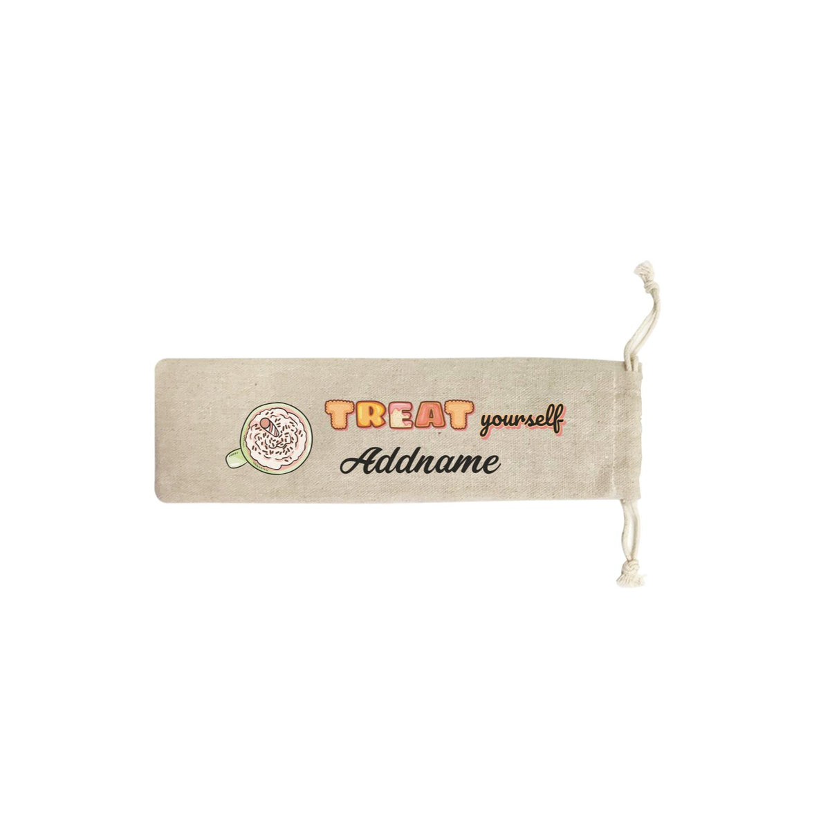 Treat Yourself with Whipped Cream Drink Addname SB Straw Pouch (No Straws included)