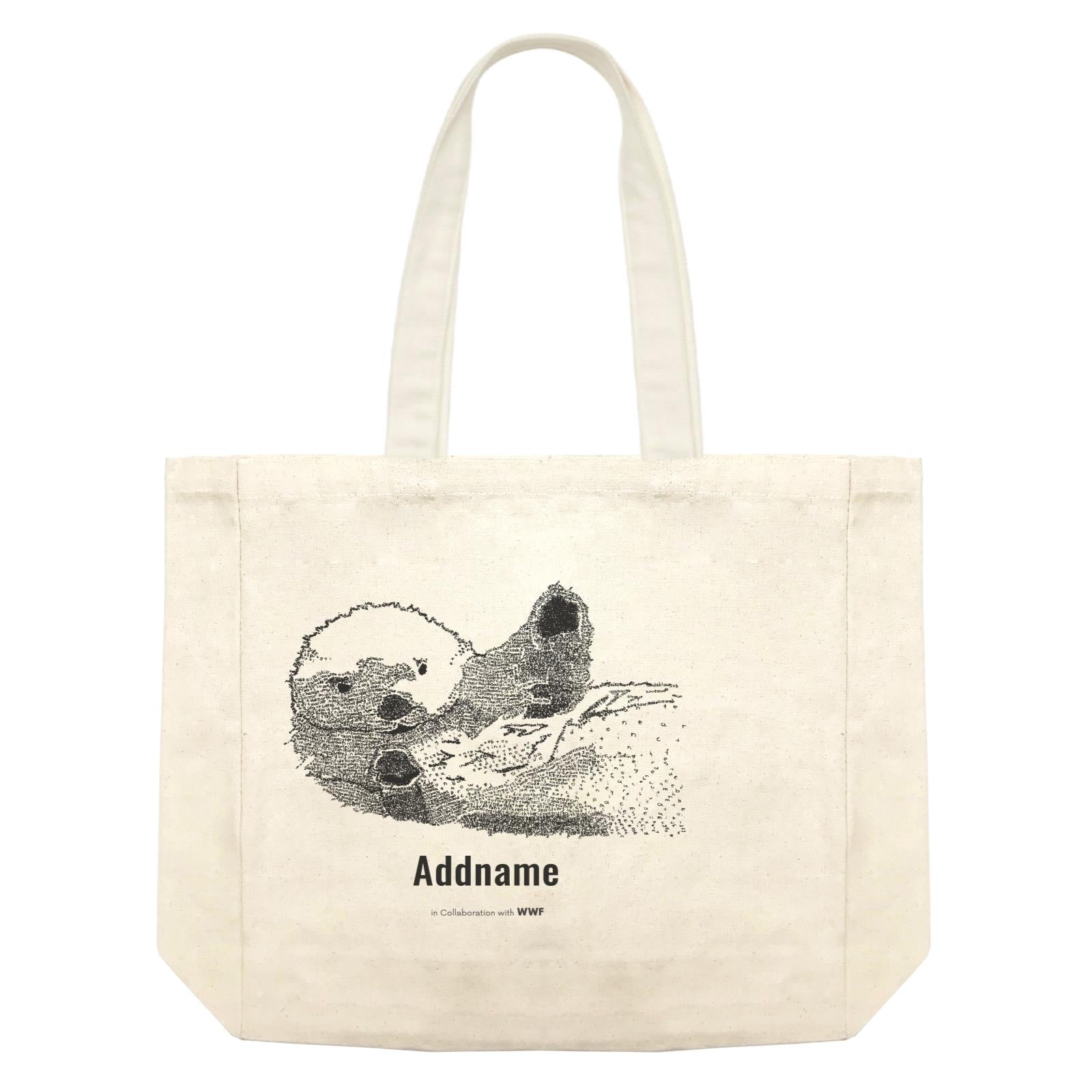 Hand Written Animals Sea Otter By ArtC Addname Shopping Bag