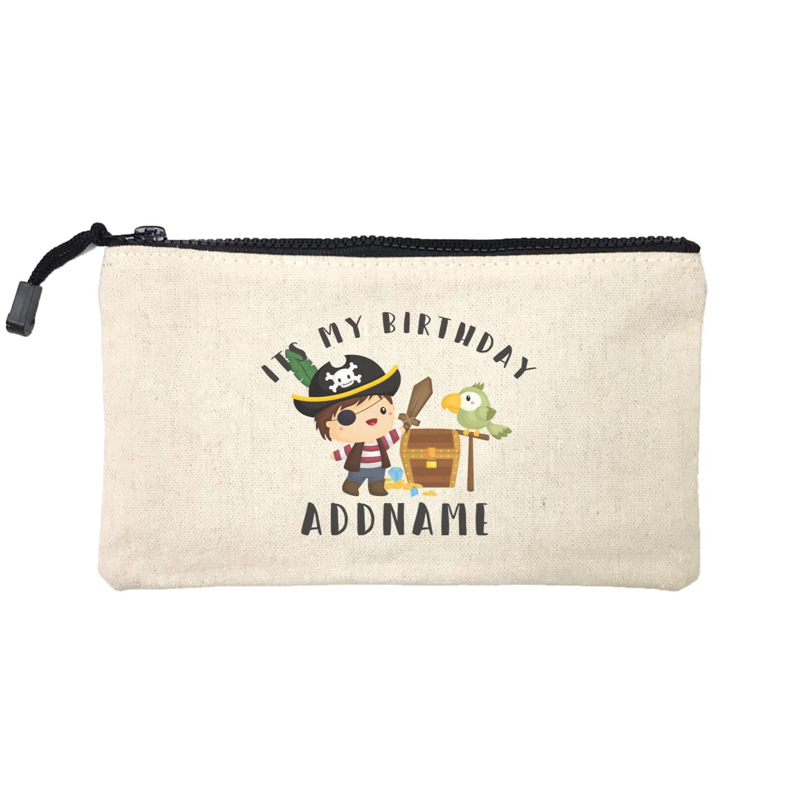 Birthday Pirate Happy Boy Captain With Treasure Chest Its My Birthday Addname Mini Accessories Stationery Pouch